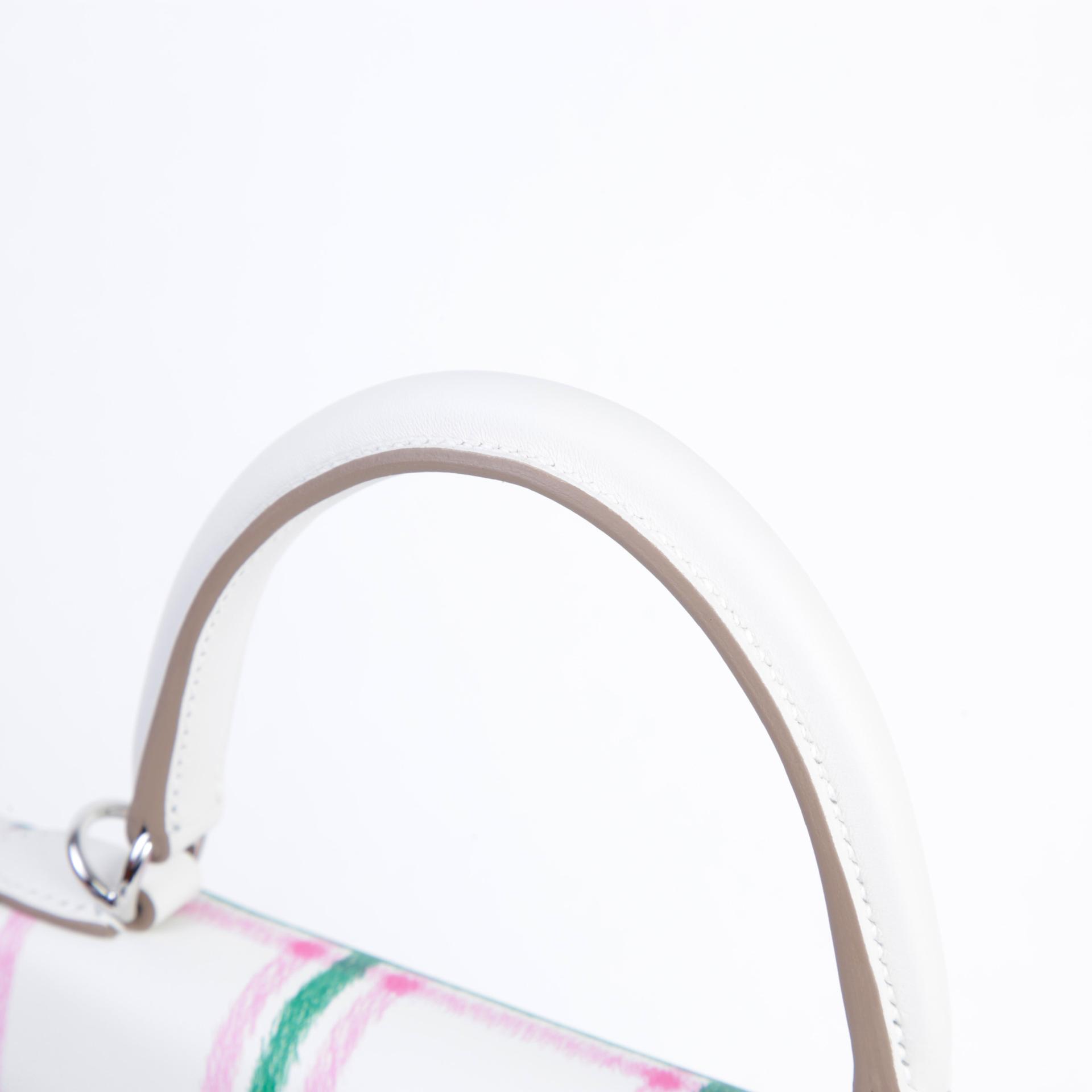 ランク N 新品 HERMÈS エルメス ケリー25 タータンライト グリスパル (M4) ローズバブルガム (L4) ヴェールモワイヤン (65) スイフト シルバー金具 K刻印 - 3