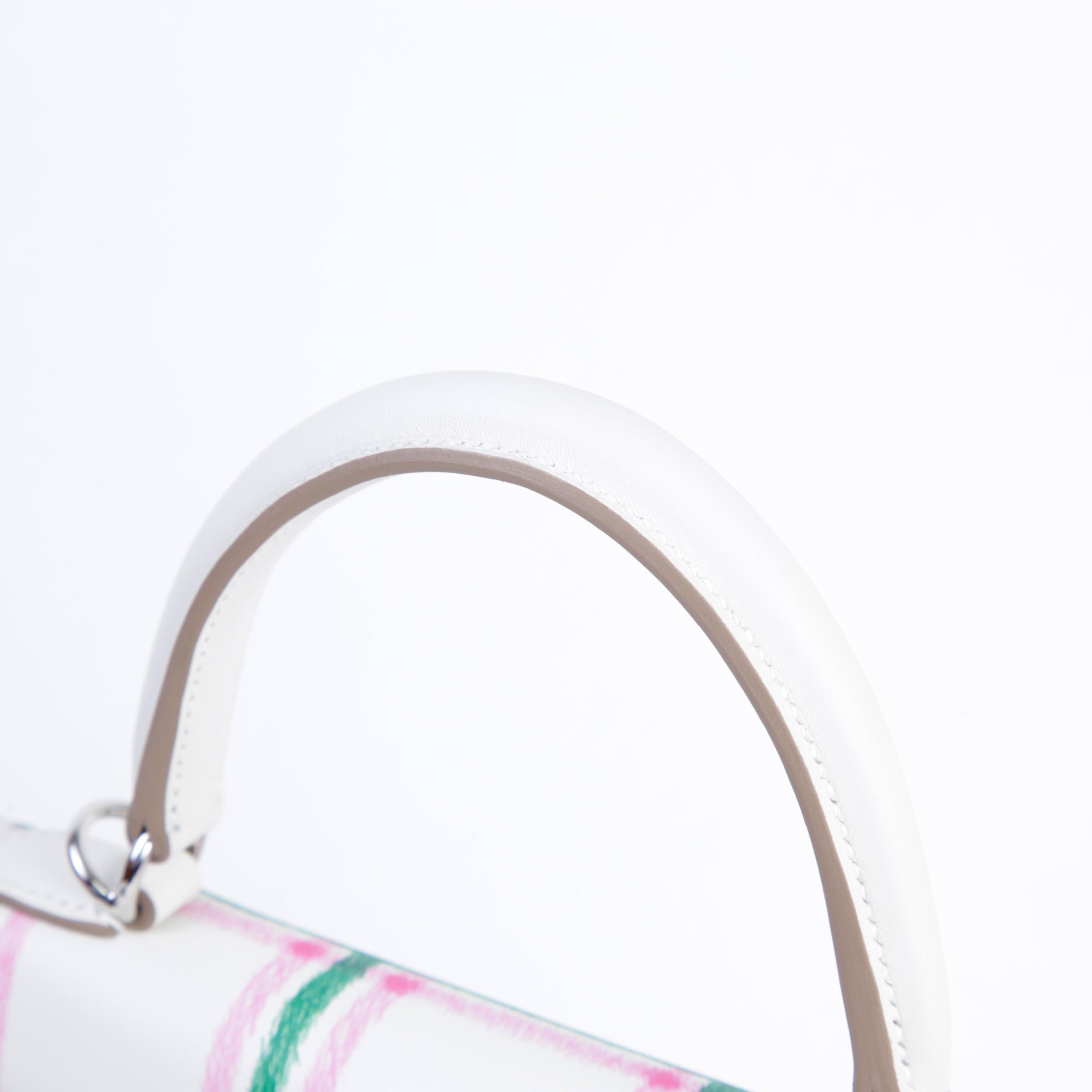 ランク N 新品 HERMÈS エルメス ケリー25 タータンライト グリスパル (M4) ローズバブルガム (L4) ヴェールモワイヤン (65) スイフト シルバー金具 K刻印 - 3