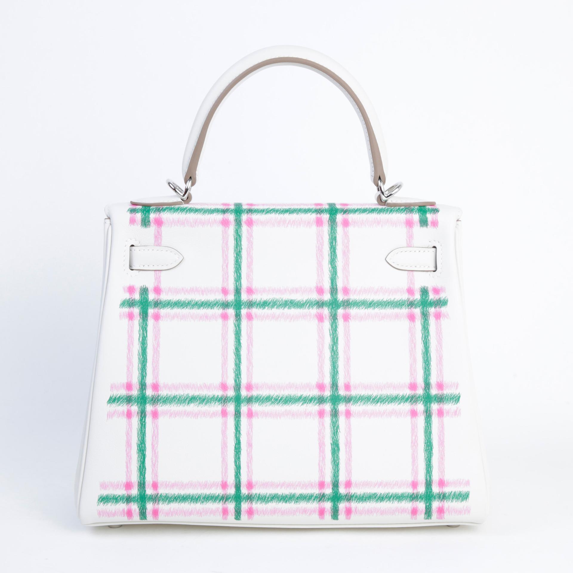 Kelly 25 Tartan Gris Pale (M4) Rose Bubblegum (L4) Vert Moyen (65)