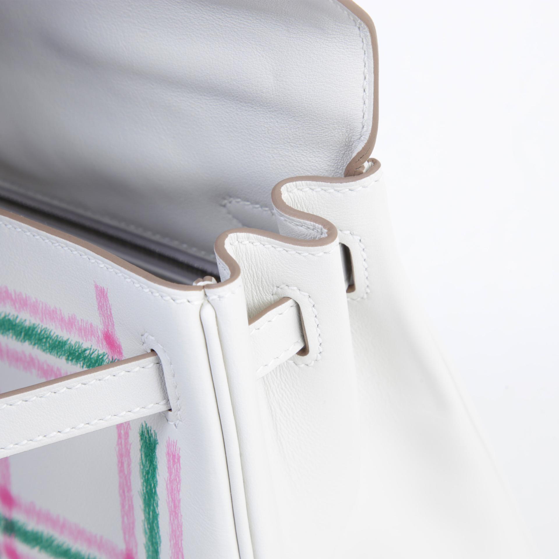 ランク N 新品 HERMÈS エルメス ケリー25 タータンライト グリスパル (M4) ローズバブルガム (L4) ヴェールモワイヤン (65) スイフト シルバー金具 K刻印 - 11