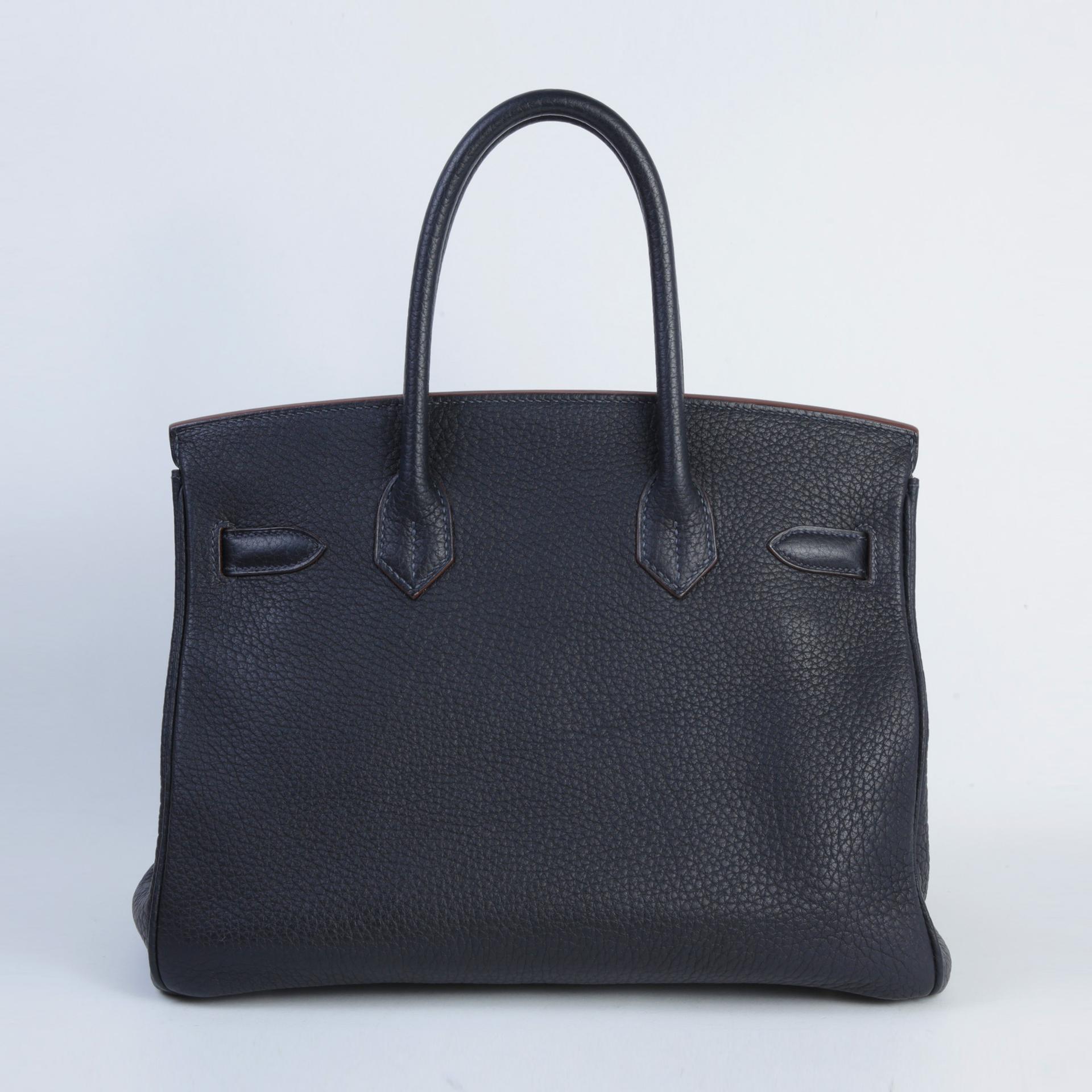 Very Good ( Rank A) HERMÈS Limited Edition Birkin 30 Club Fauve (34) Bleu Indigo (76) Fjord Palladium hardware Square Q (2013) - 2