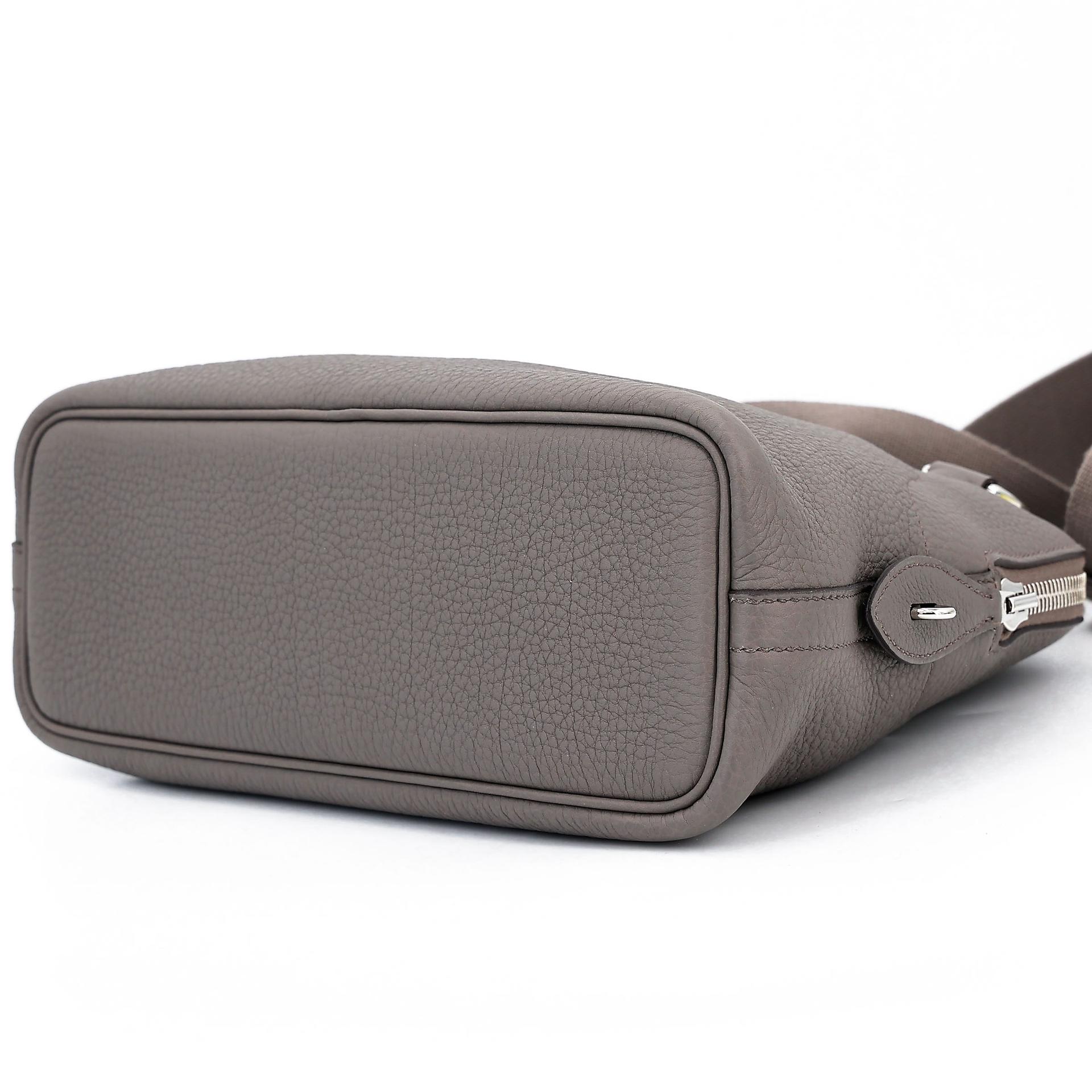 Brand New ( Rank N )  HERMÈS  Bolide Messenger Etain (8F) Togo Palladium hardware K (2025) - 10