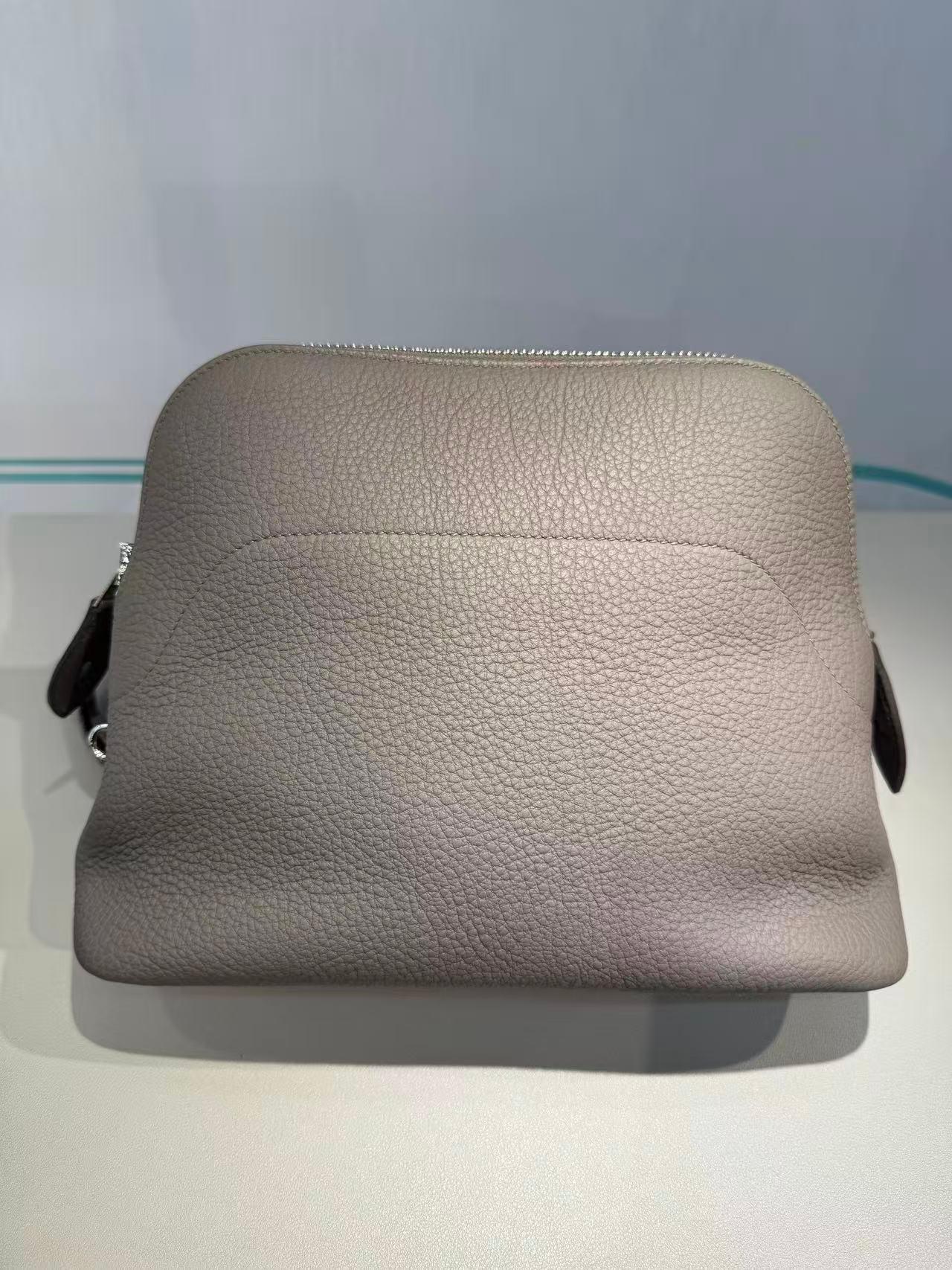 Brand New ( Rank N )  HERMÈS  Bolide Messenger Etain (8F) Togo Palladium hardware K (2025) - 4