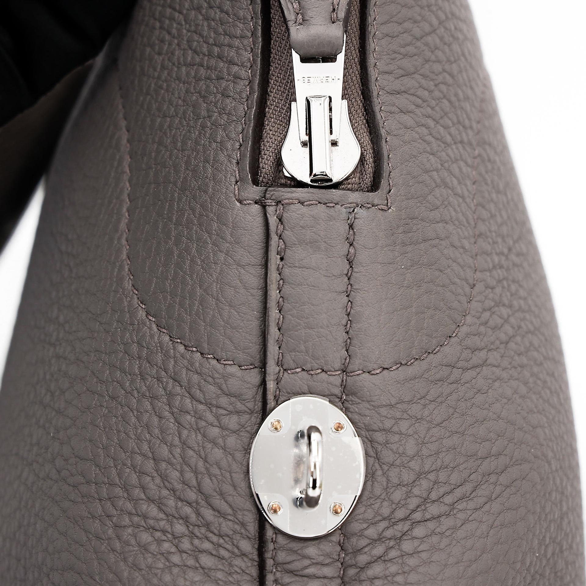 Brand New ( Rank N )  HERMÈS  Bolide Messenger Etain (8F) Togo Palladium hardware K (2025) - 13