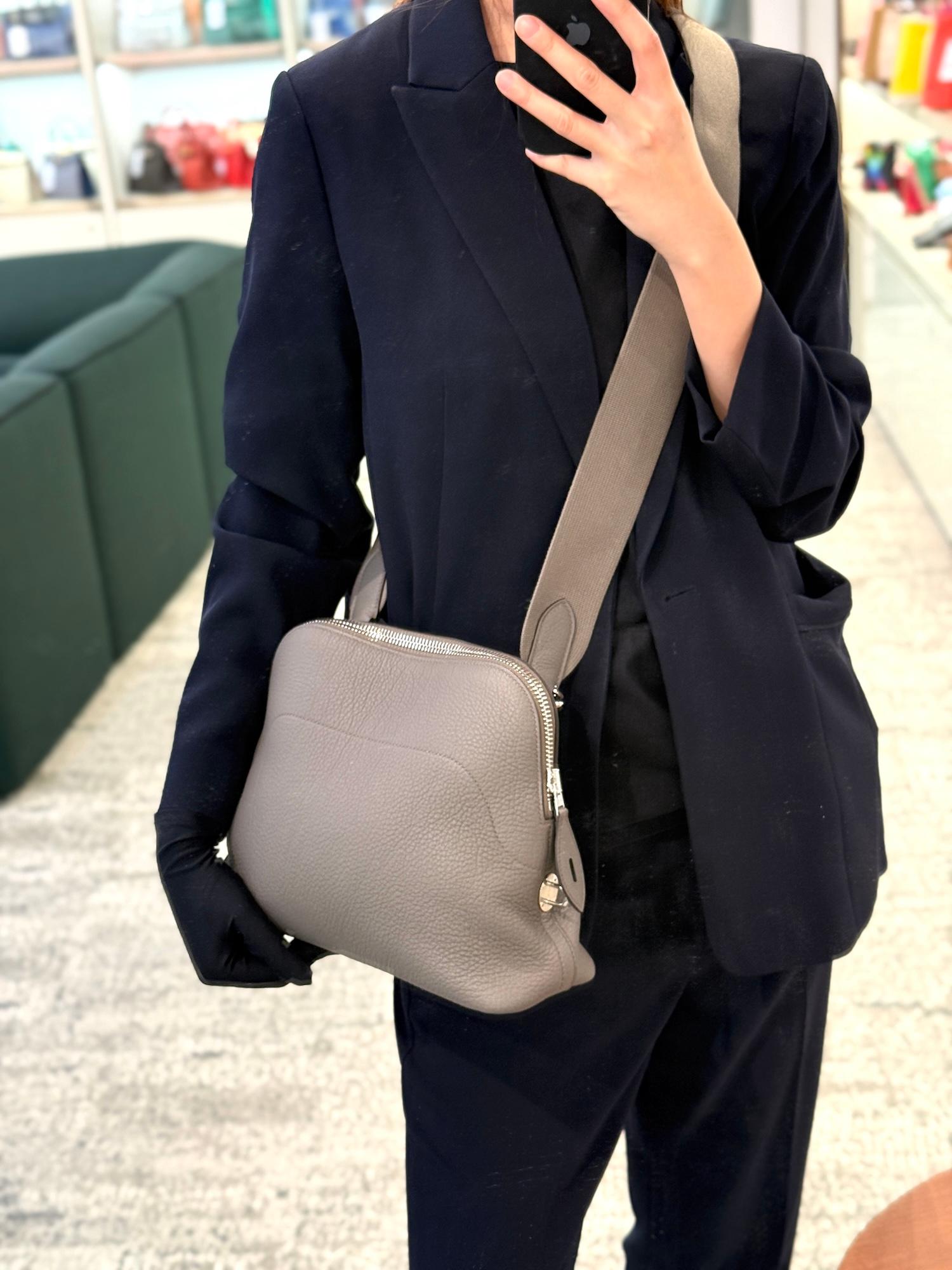 Brand New ( Rank N )  HERMÈS  Bolide Messenger Etain (8F) Togo Palladium hardware K (2025) - 3