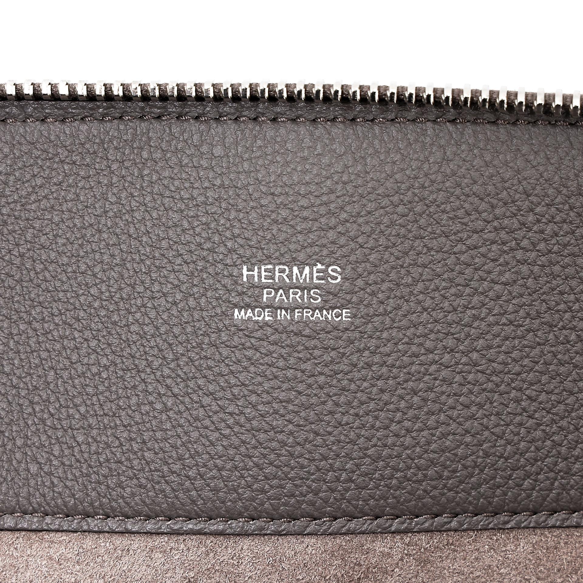 Brand New ( Rank N )  HERMÈS  Bolide Messenger Etain (8F) Togo Palladium hardware K (2025) - 15