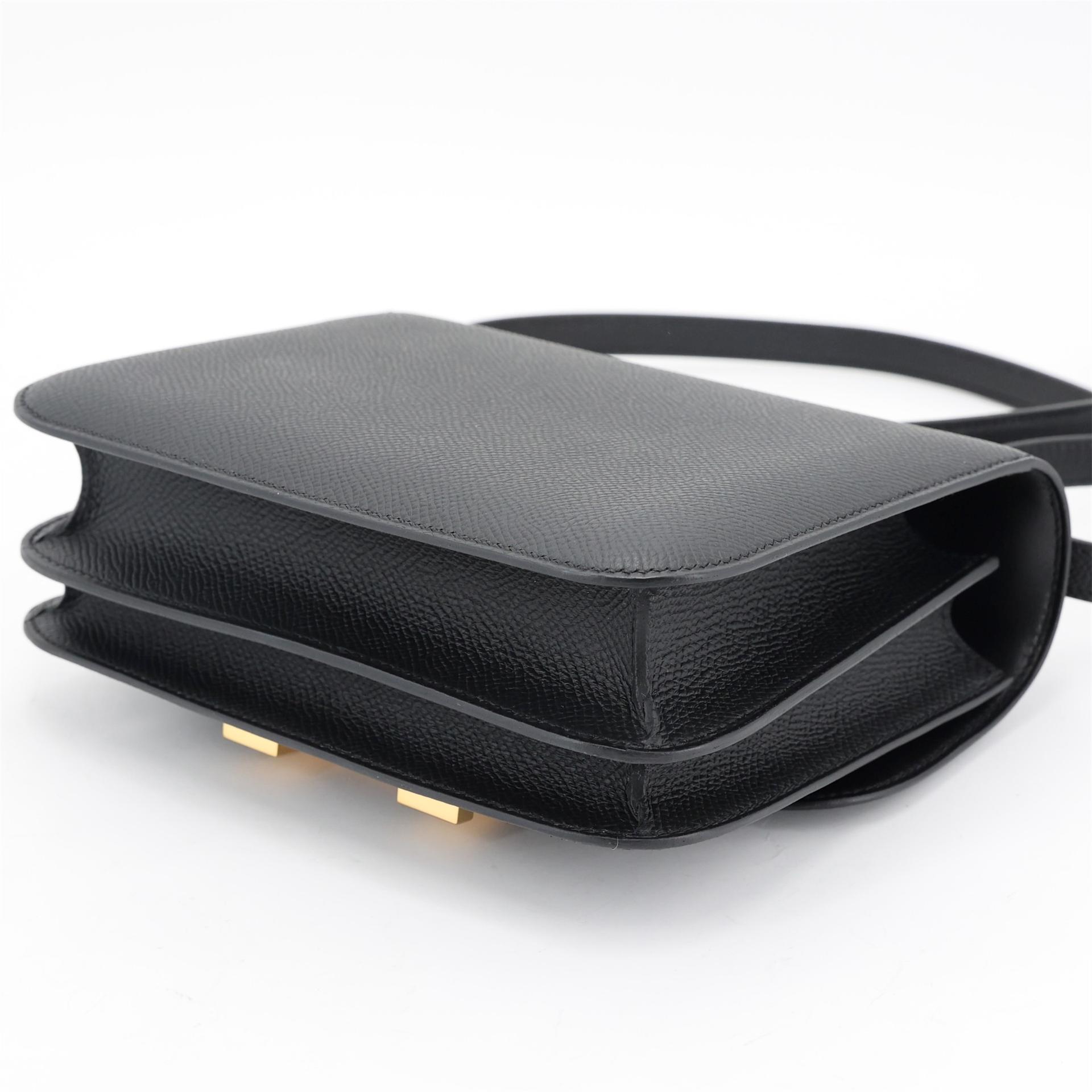 Brand New ( Rank N ) HERMÈS Constance Mini Noir (89) Epsom Gold hardware K (2025) - 9