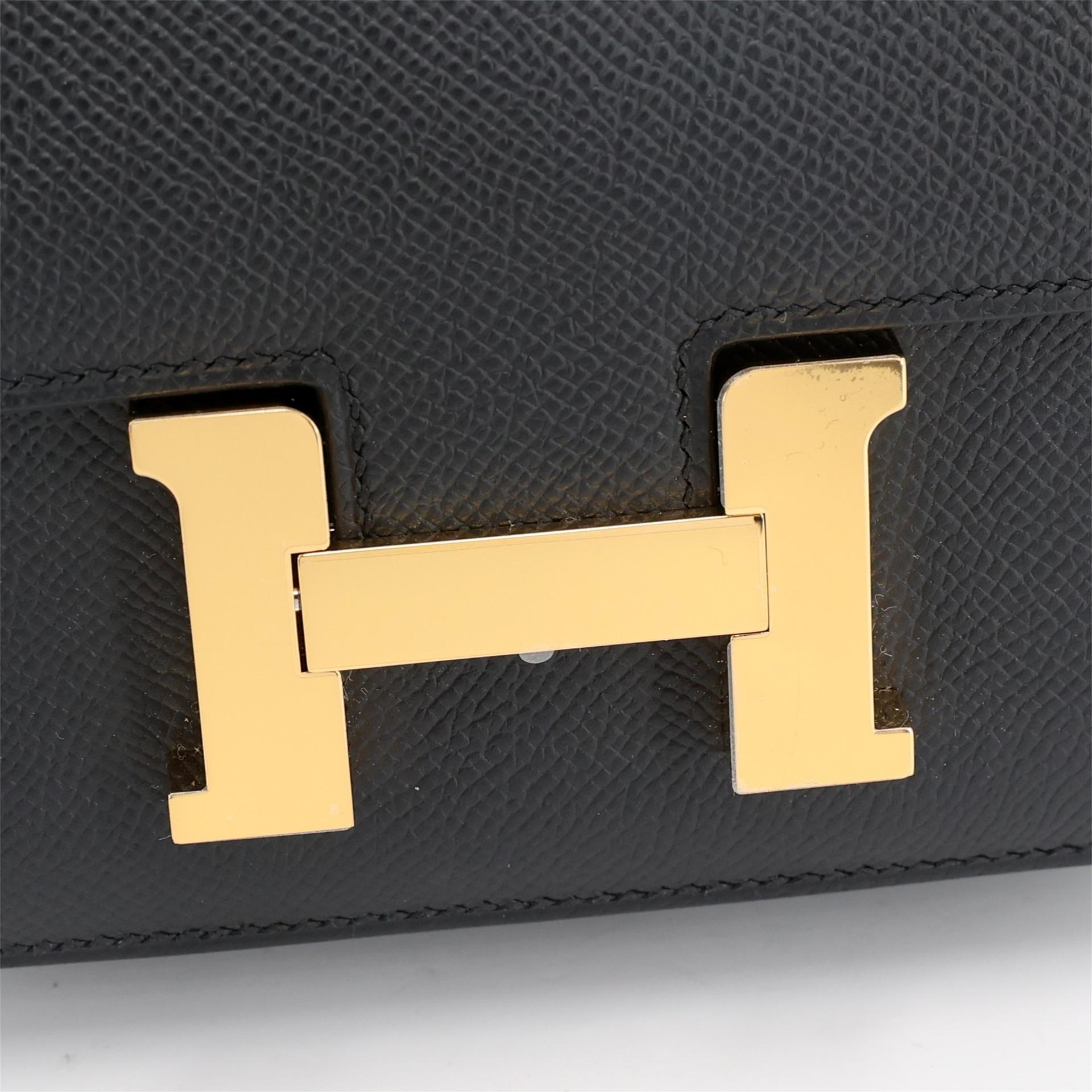 Brand New ( Rank N ) HERMÈS Constance Mini Noir (89) Epsom Gold hardware K (2025) - 10