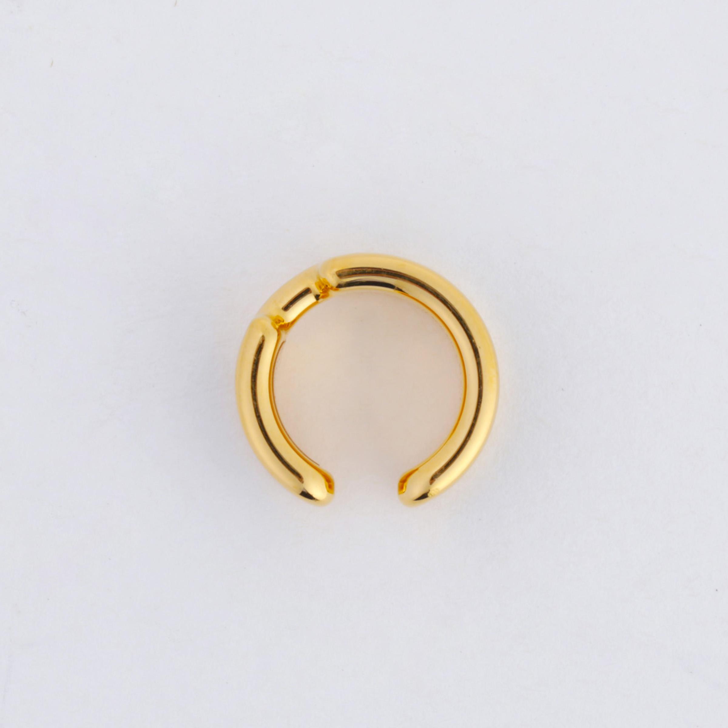 Very Good ( Rank A)  HERMÈS  Olympe ear cuff small model Noir (89) Lizard Gold hardware - 3