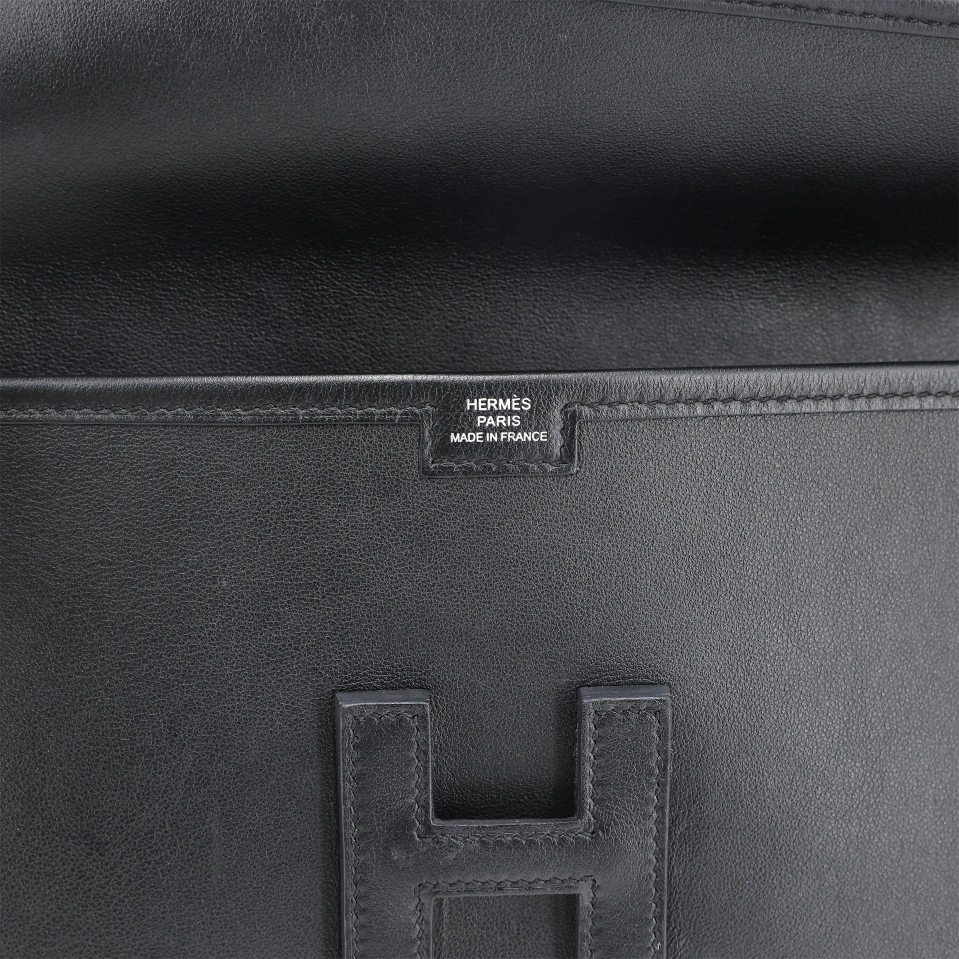 Very Good ( Rank A) HERMÈS Jige 29 Noir (89) Swift X (2016) - 11