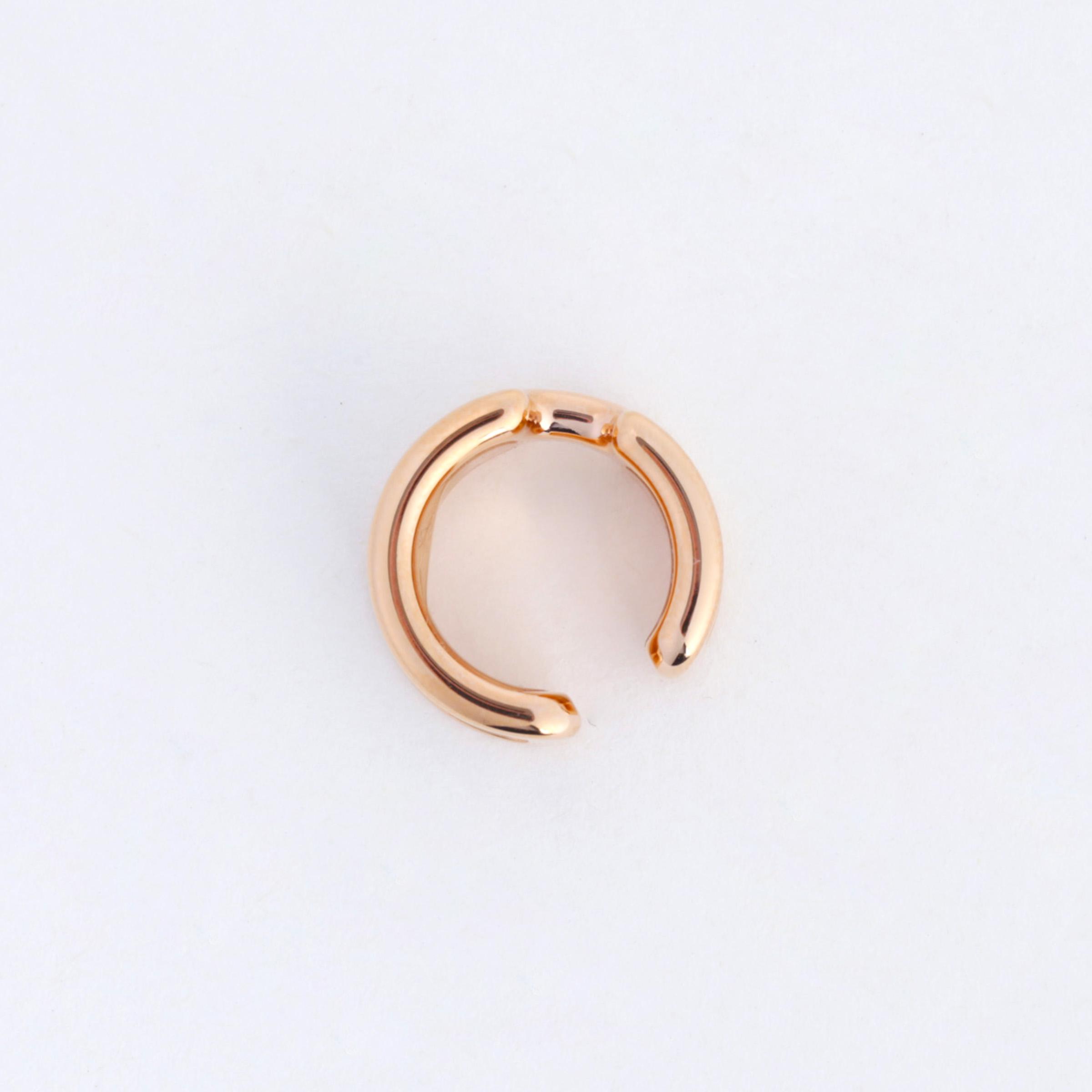 Unused ( Rank NS )  HERMÈS  Olympe ear cuff small model White Epsom Rose Gold hardware - 3