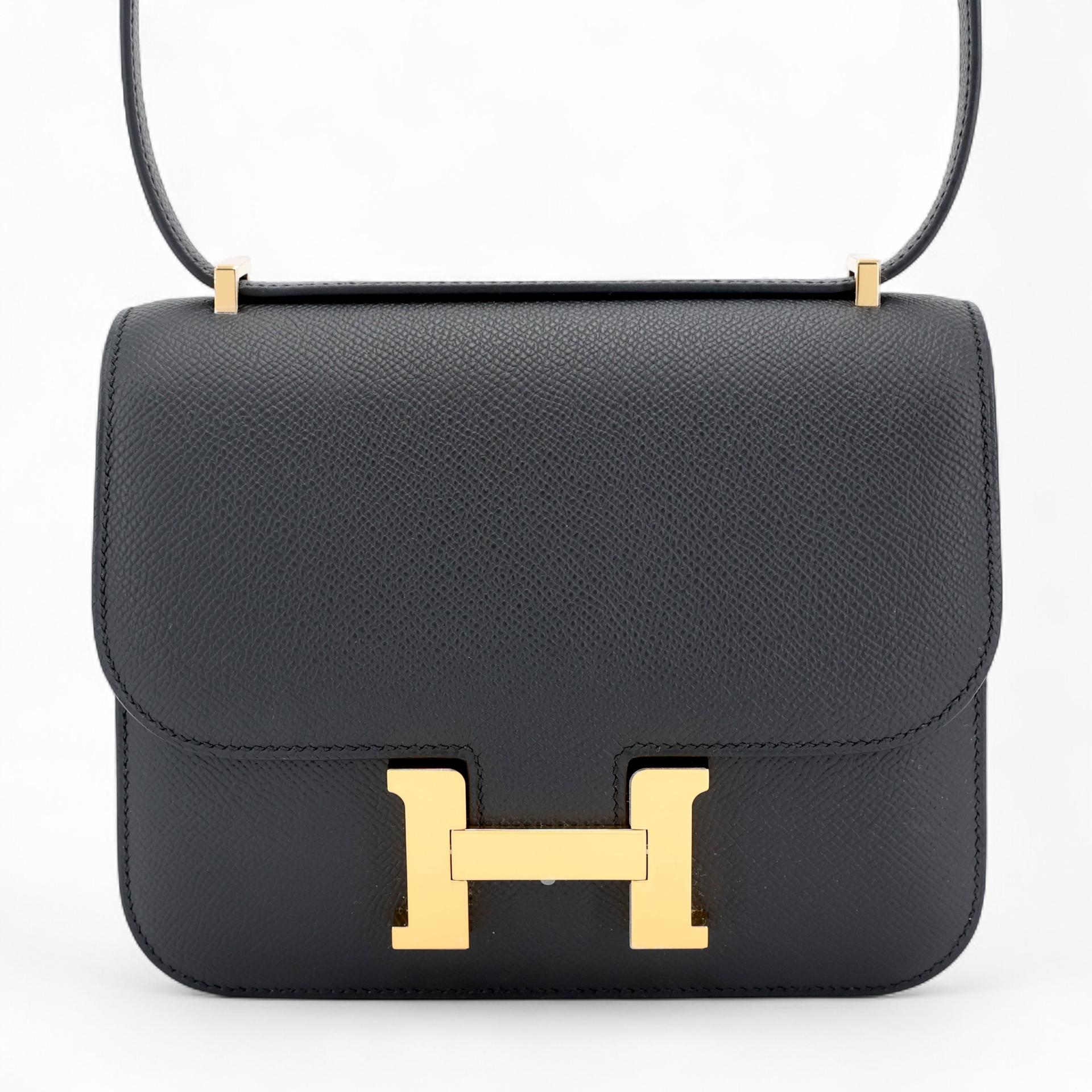 Brand New ( Rank N ) HERMÈS Constance Mini Noir (89) Epsom Gold hardware K (2025) - 1