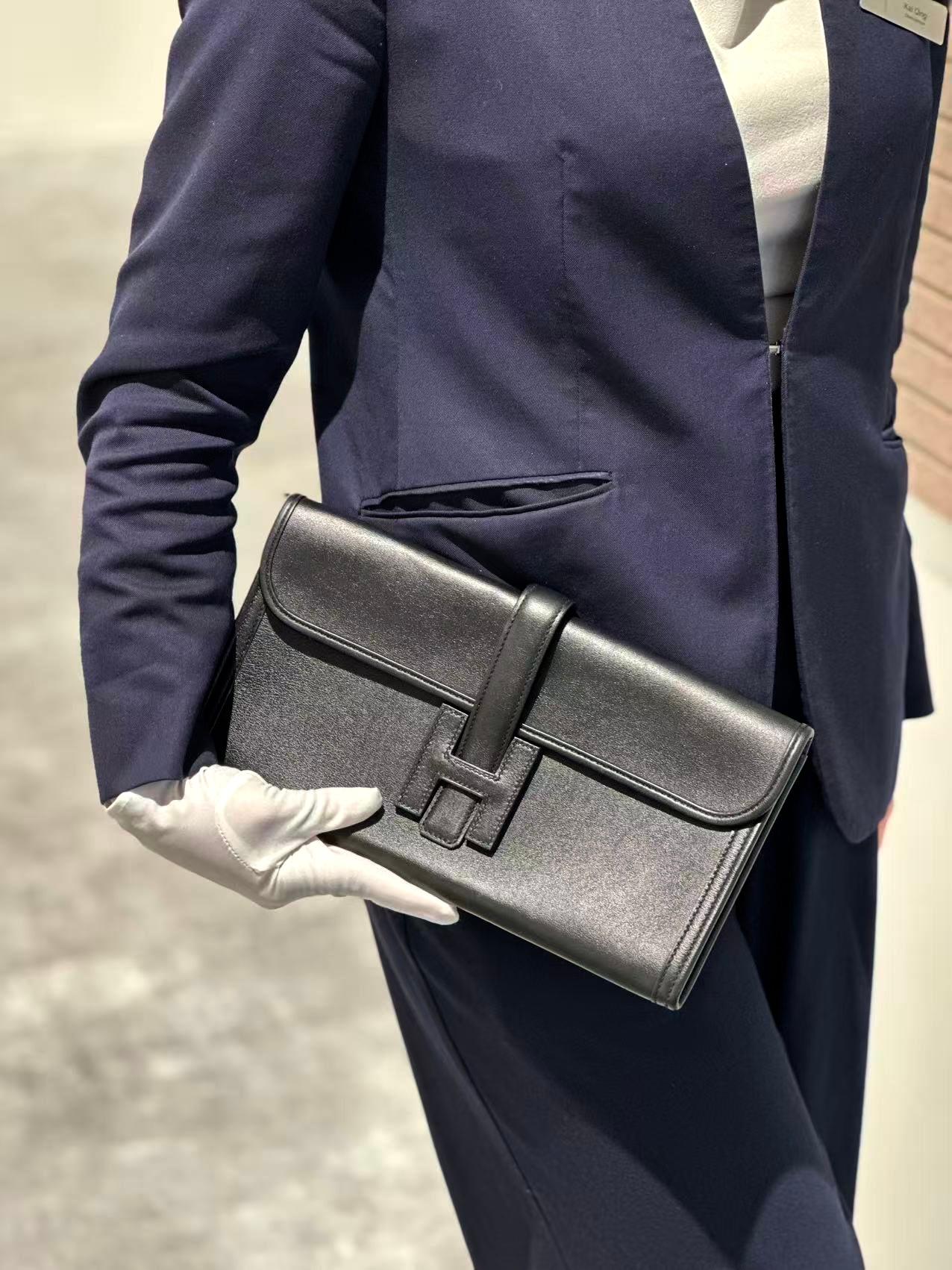 Very Good ( Rank A) HERMÈS Jige 29 Noir (89) Swift X (2016) - 3