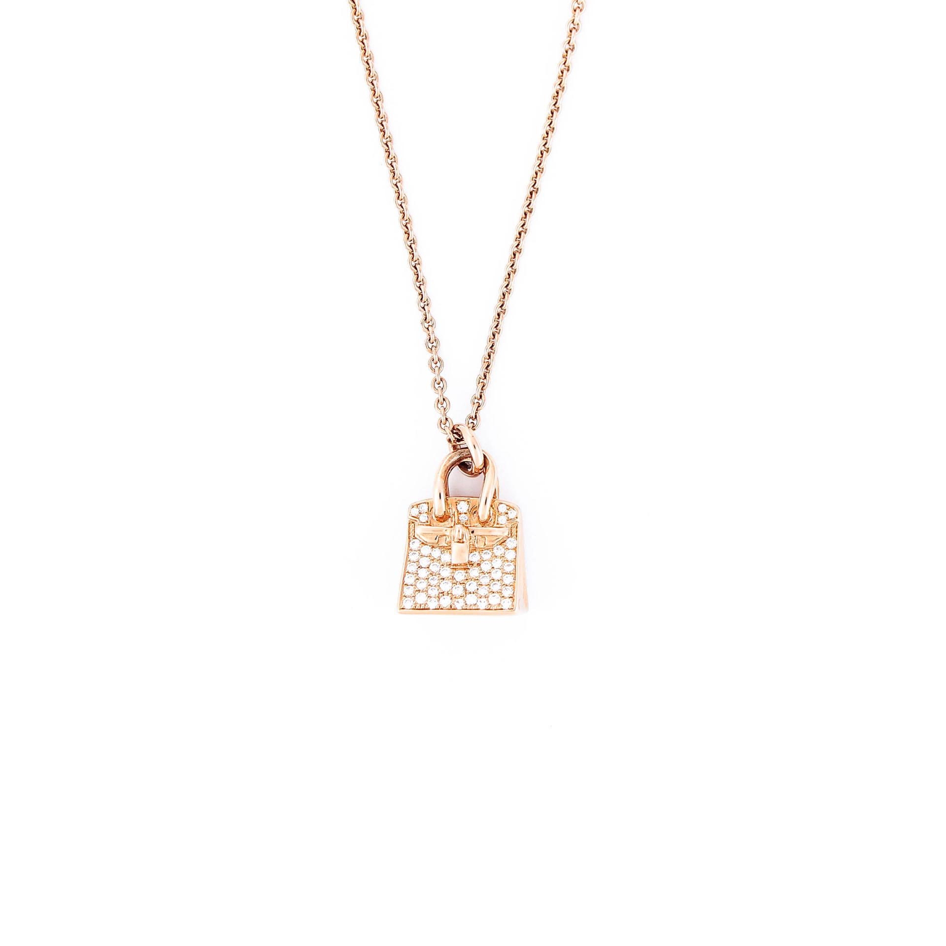 Very Good ( Rank A) HERMÈS Amulettes Kelly Pendant Rose Gold 18K Rose Gold Diamond - 2