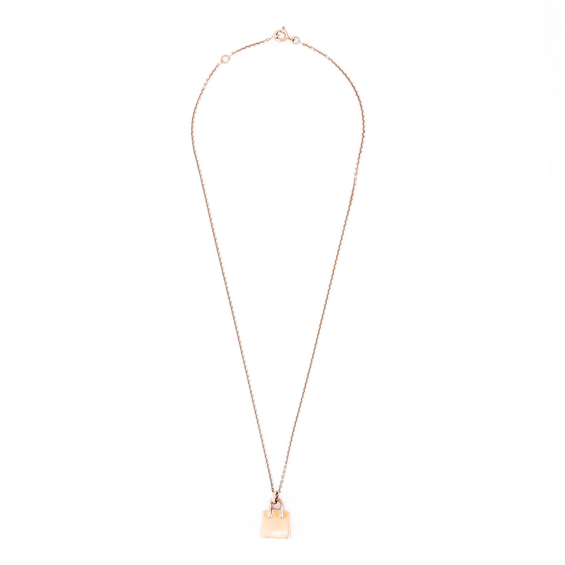 Very Good ( Rank A) HERMÈS Amulettes Kelly Pendant Rose Gold 18K Rose Gold Diamond - 7