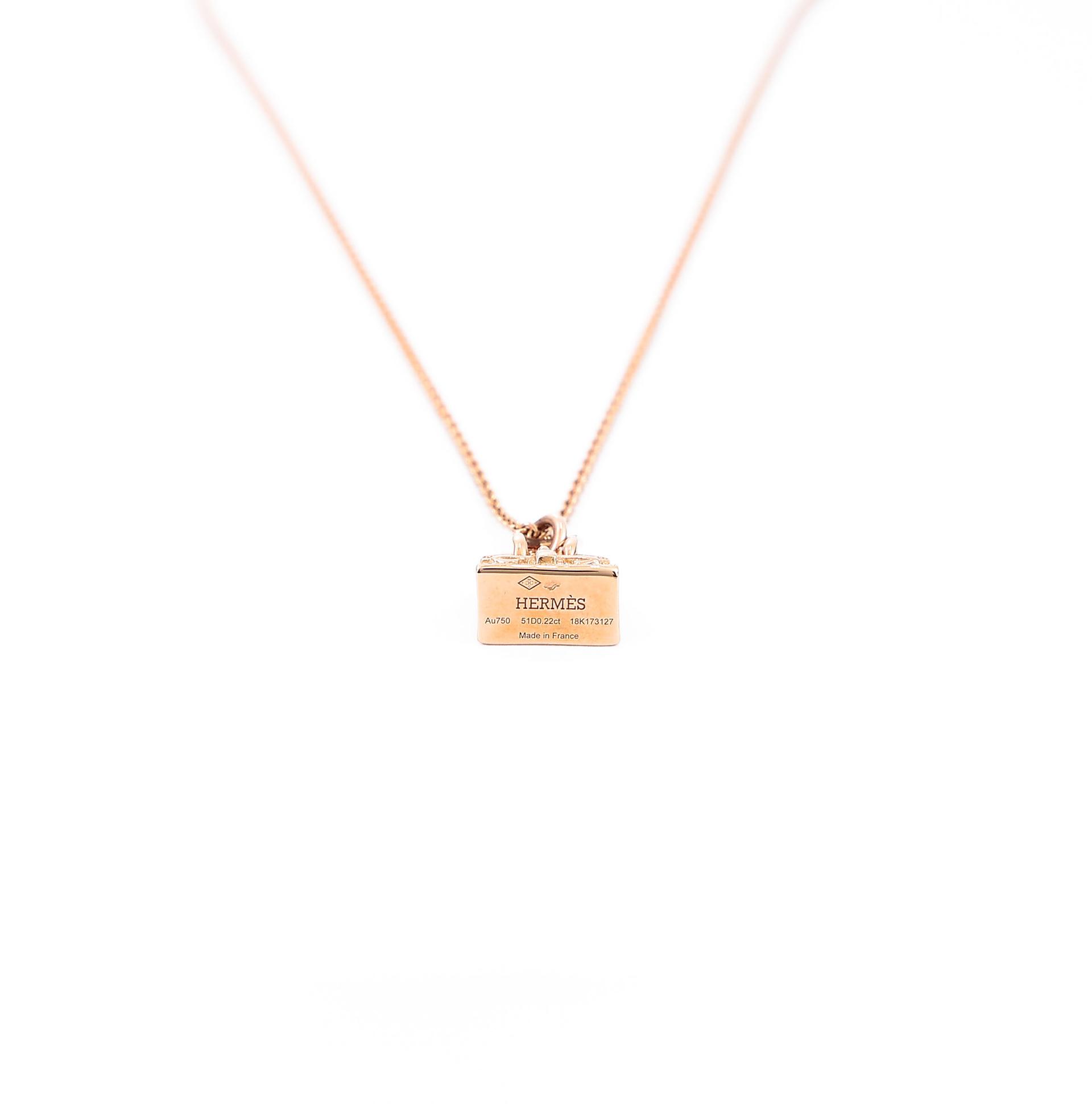 Very Good ( Rank A) HERMÈS Amulettes Kelly Pendant Rose Gold 18K Rose Gold Diamond - 6