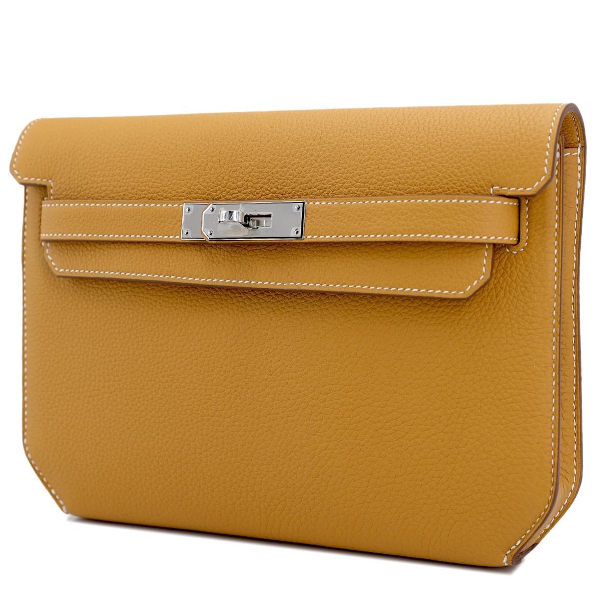 Brand New ( Rank N ) HERMÈS Kelly depeches 25 Natural Sable (21) Togo Palladium hardware B (2023) - 4