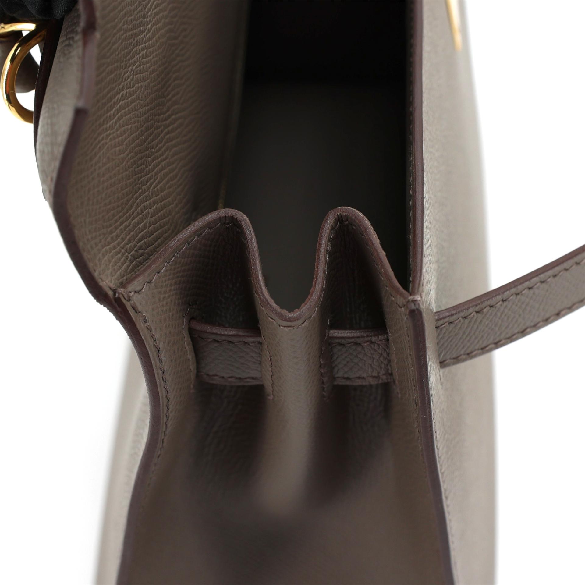 Excellent ( Rank SA ) HERMÈS Kelly 32 Sellier Etain (8F) Epsom Gold hardware Z (2021) - 12