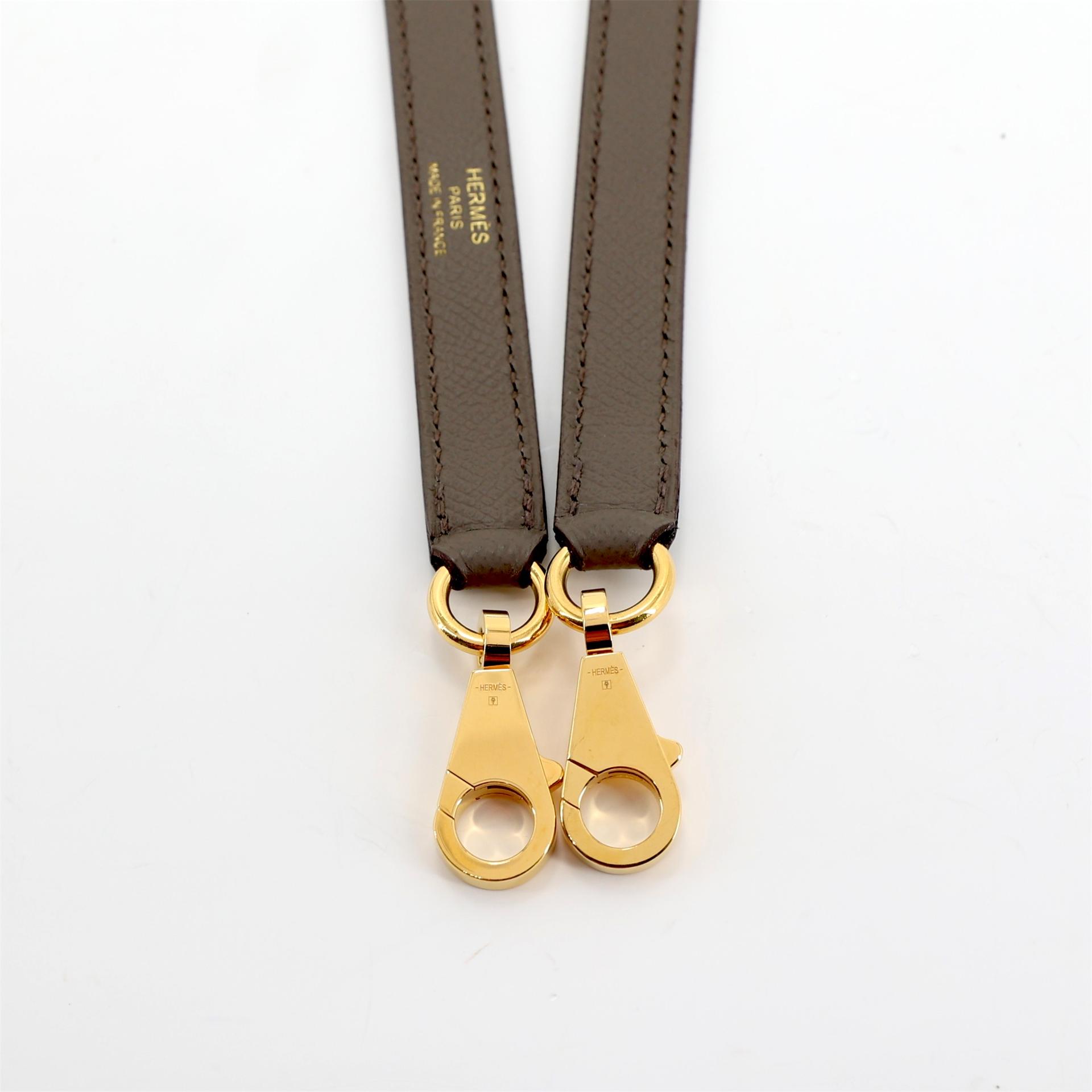 Excellent ( Rank SA ) HERMÈS Kelly 32 Sellier Etain (8F) Epsom Gold hardware Z (2021) - 16