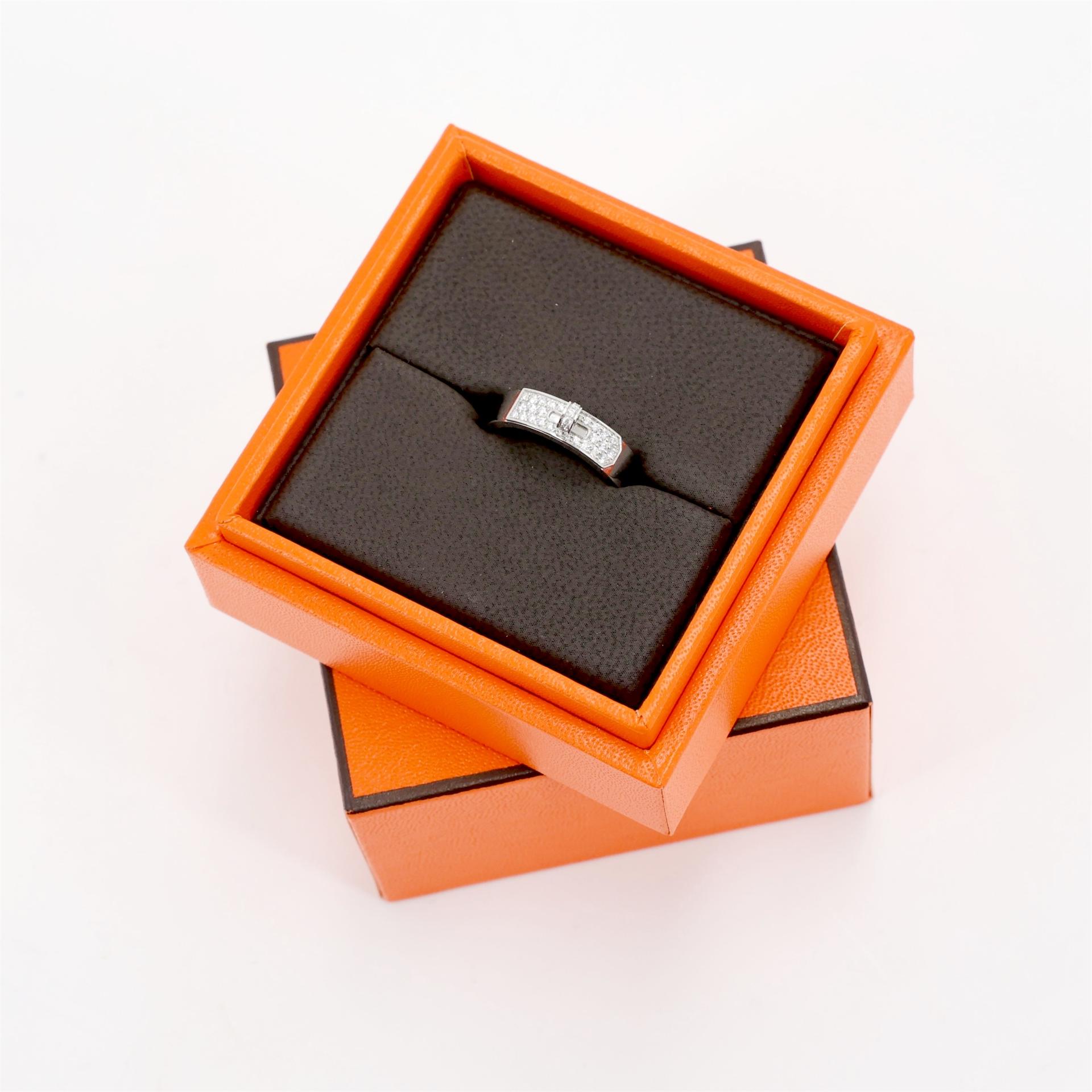 SA超美品 HERMÈS 愛馬仕 Anello Kelly 鑽石戒指 銀色 18K白金 鑽石 - 3