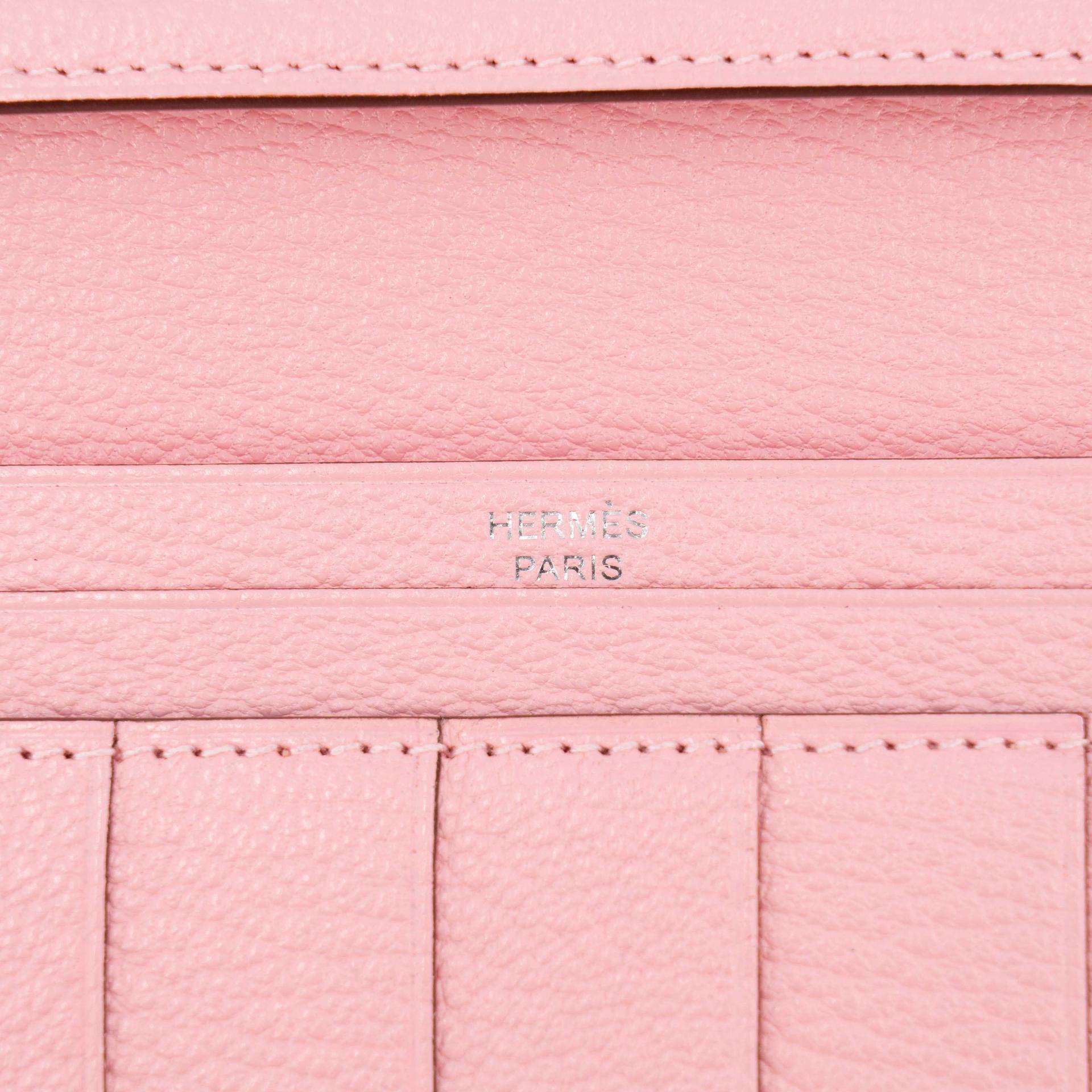 Unused ( Rank NS )  HERMÈS  Bearn Souffle wallet Rose Sakura (3Q) Chevre Palladium hardware Z (2021) - 11