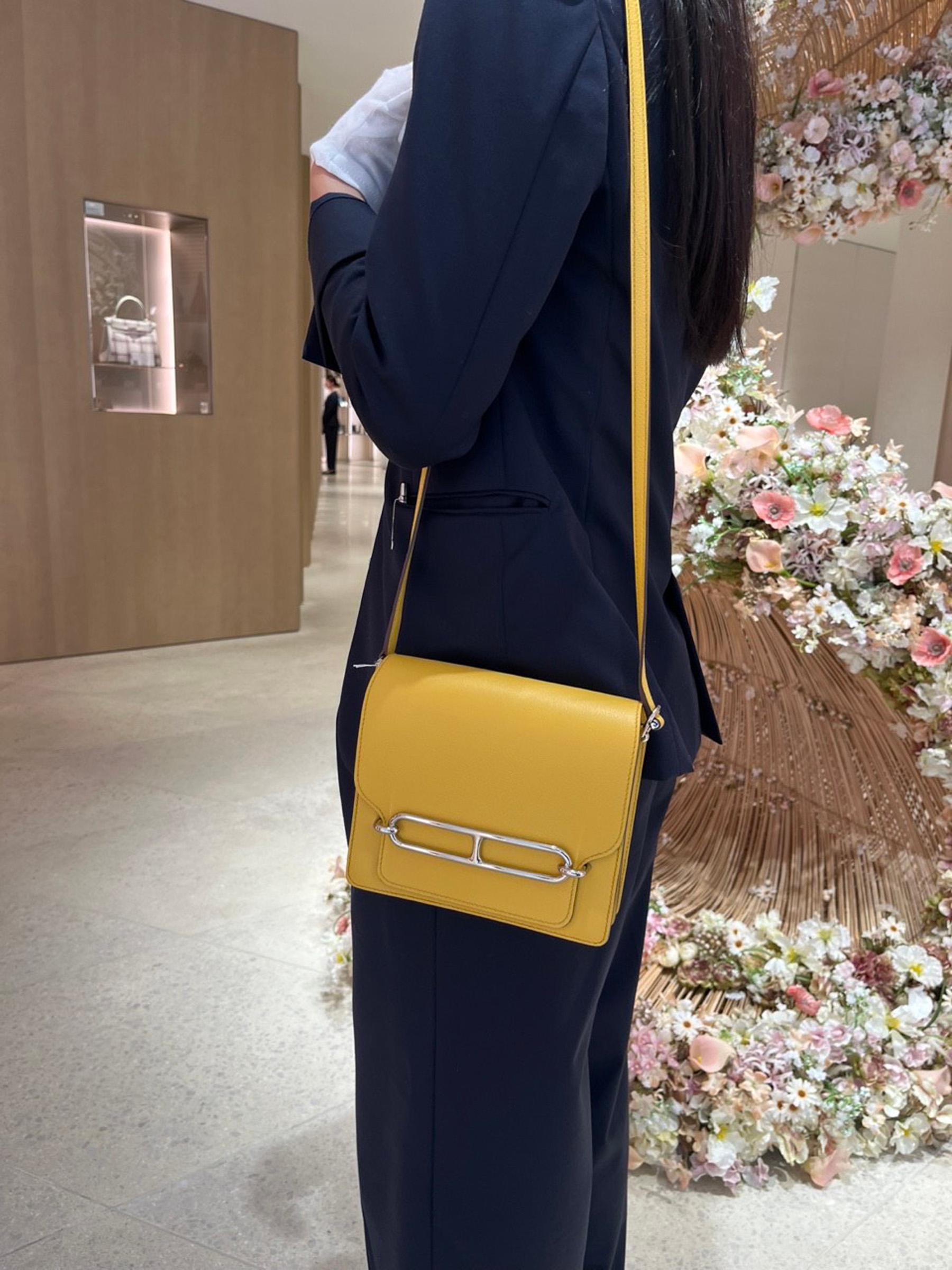 Very Good ( Rank A)  HERMÈS  Roulis Mini Jaune de Naples (9O) Evercolor Palladium hardware W (2024) - 14
