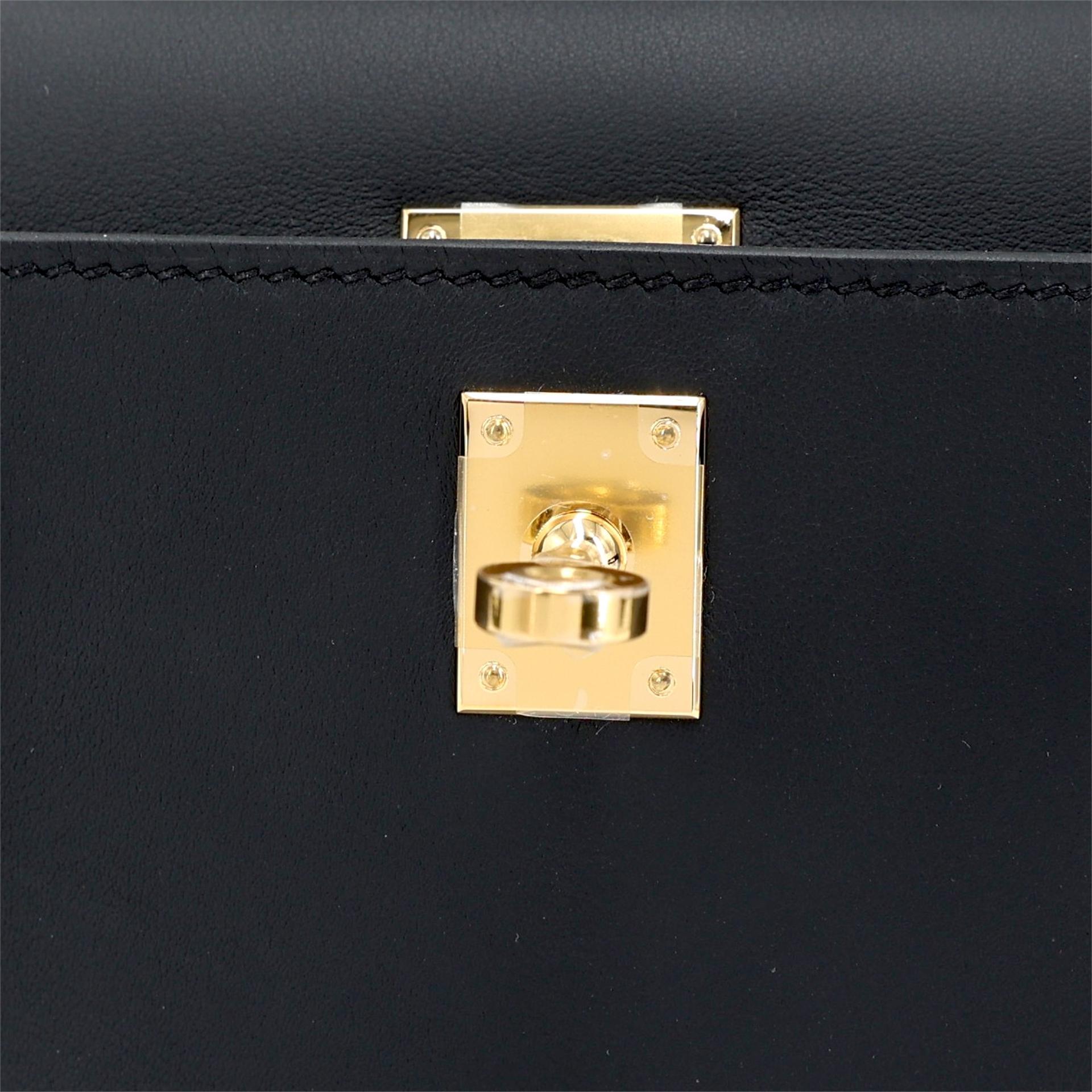 Brand New ( Rank N ) HERMÈS Kelly Pochette Noir (89) Swift Gold hardware K (2025) - 10