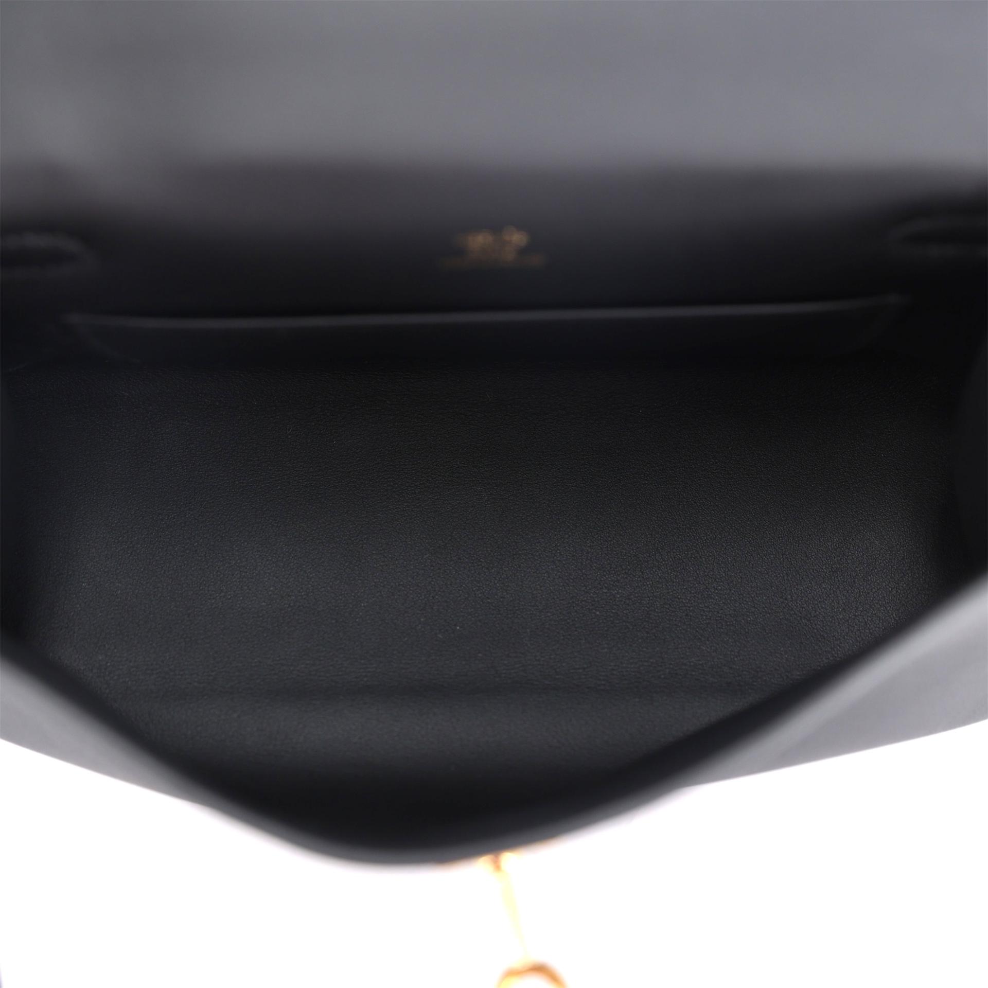 Brand New ( Rank N ) HERMÈS Kelly Pochette Noir (89) Swift Gold hardware K (2025) - 12