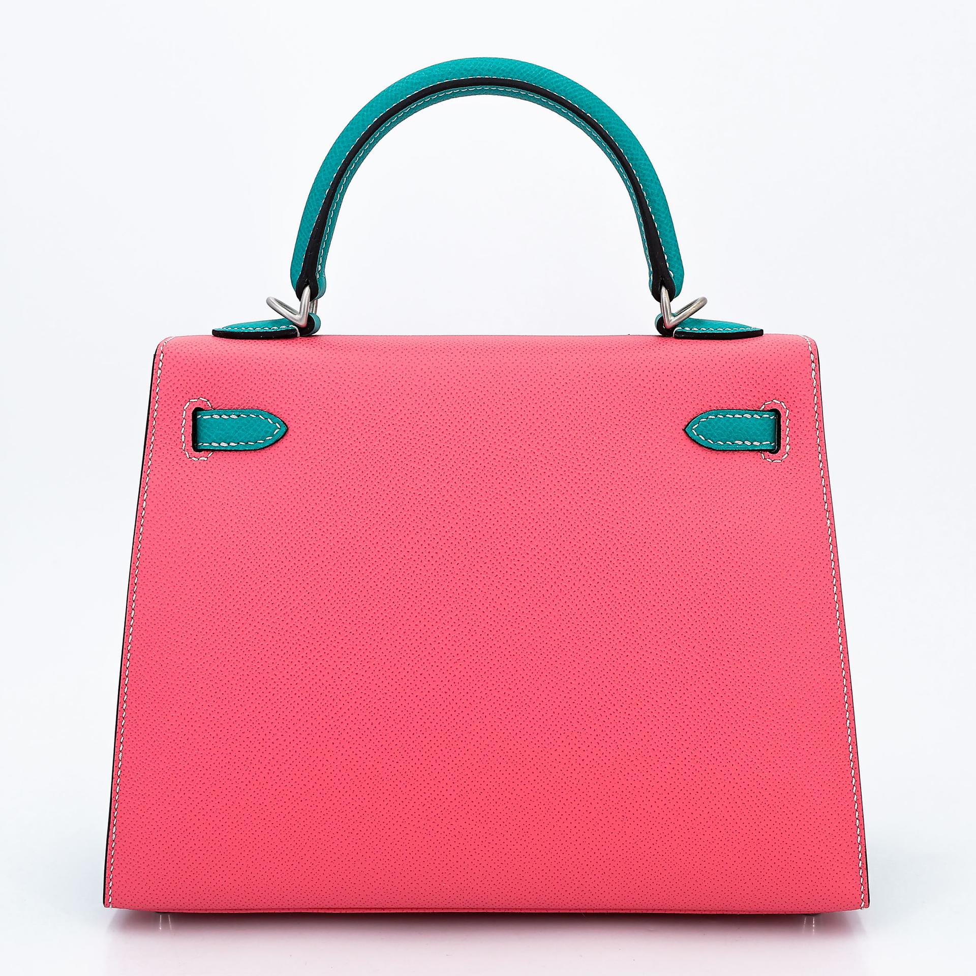 Kelly 25  Sellier HSS Rose Azalee (8W) Bleu Paon (7F)