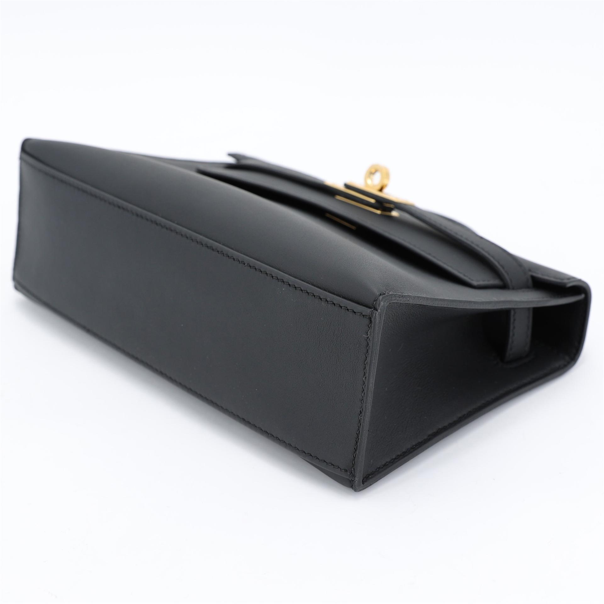 Brand New ( Rank N ) HERMÈS Kelly Pochette Noir (89) Swift Gold hardware K (2025) - 6