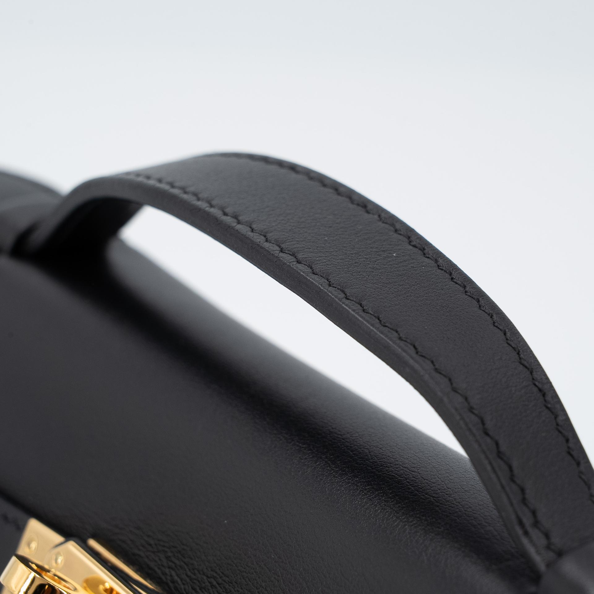 ランク A  HERMÈS エルメス  ポシェットケリー ブラック (89) スイフト ゴールド金具 C刻印 - 4