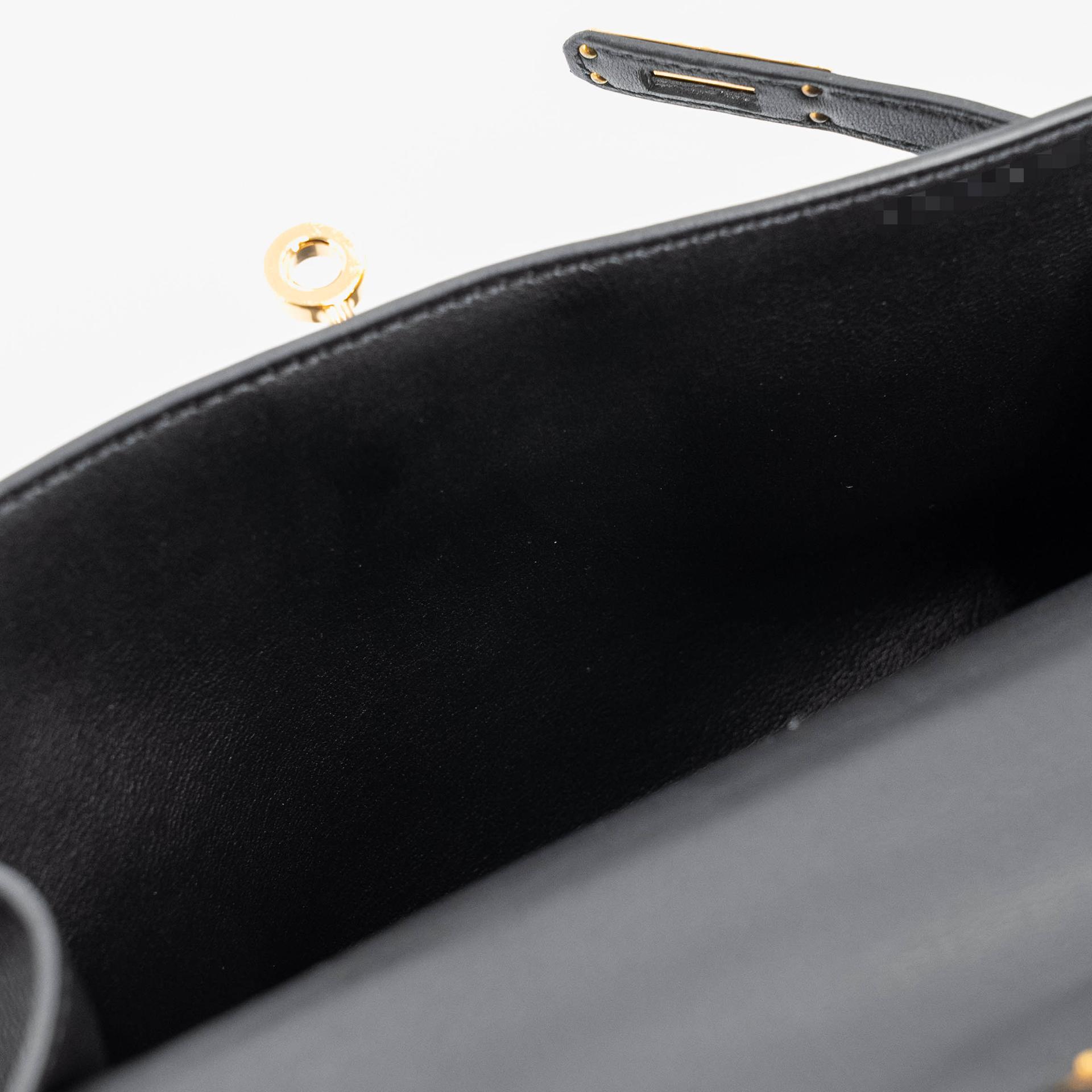 ランク A  HERMÈS エルメス  ポシェットケリー ブラック (89) スイフト ゴールド金具 C刻印 - 18