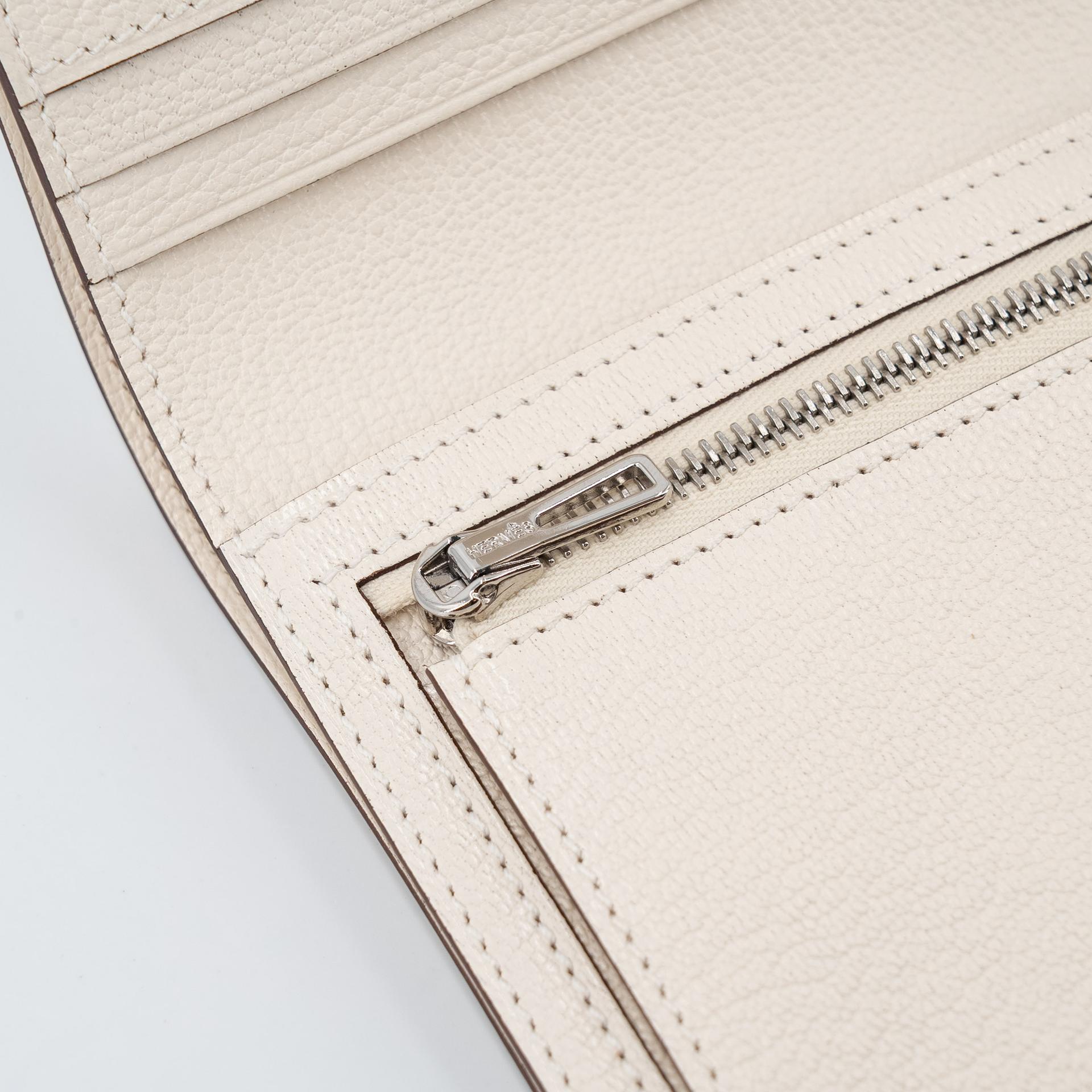 ランク N 新品 HERMÈS エルメス ベアンコンパクト クレ (10) シェーブル シルバー金具 Z刻印 - 11