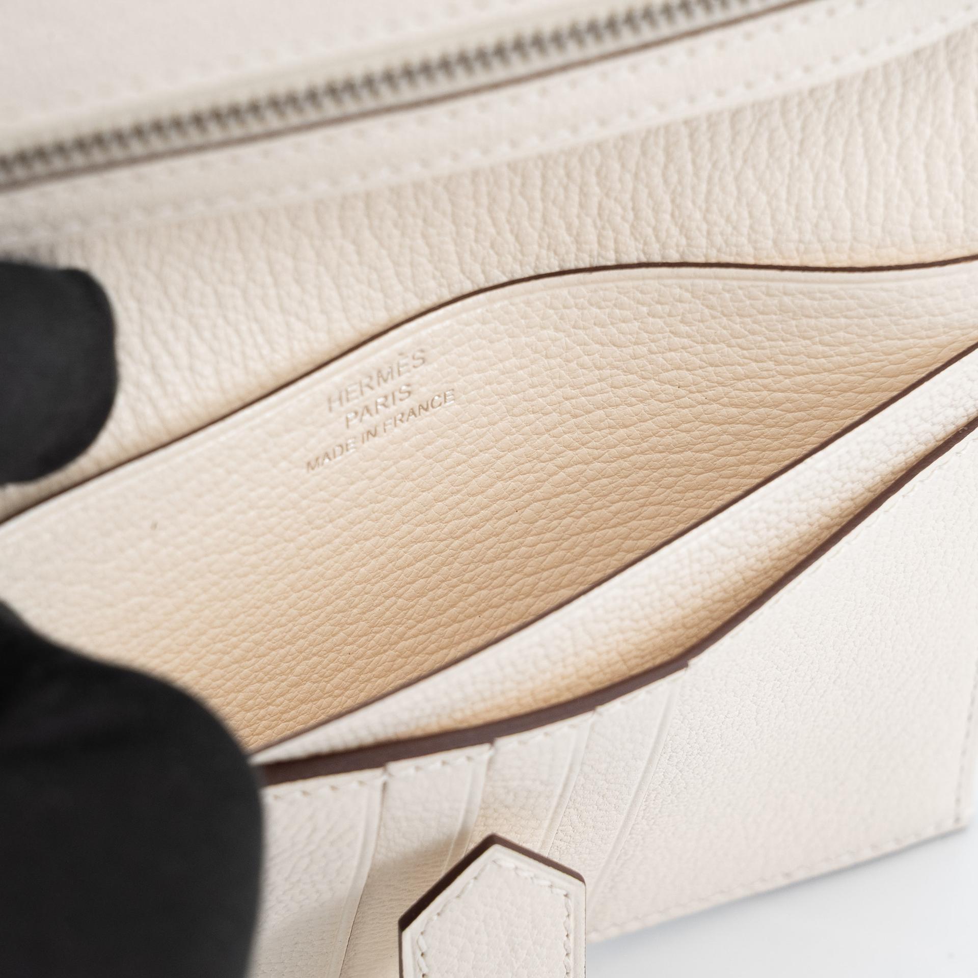 ランク N 新品 HERMÈS エルメス ベアンコンパクト クレ (10) シェーブル シルバー金具 Z刻印 - 15
