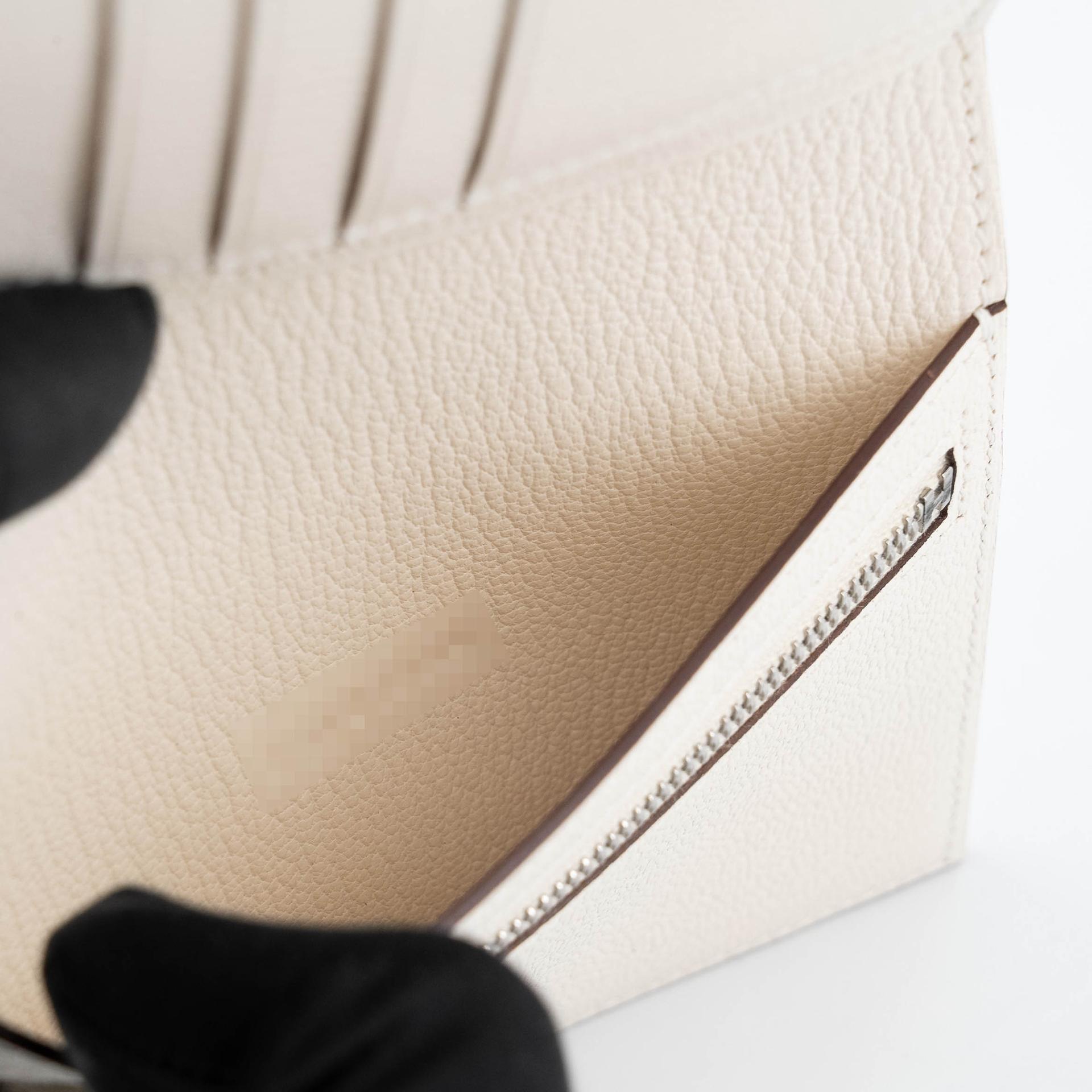 ランク N 新品 HERMÈS エルメス ベアンコンパクト クレ (10) シェーブル シルバー金具 Z刻印 - 18