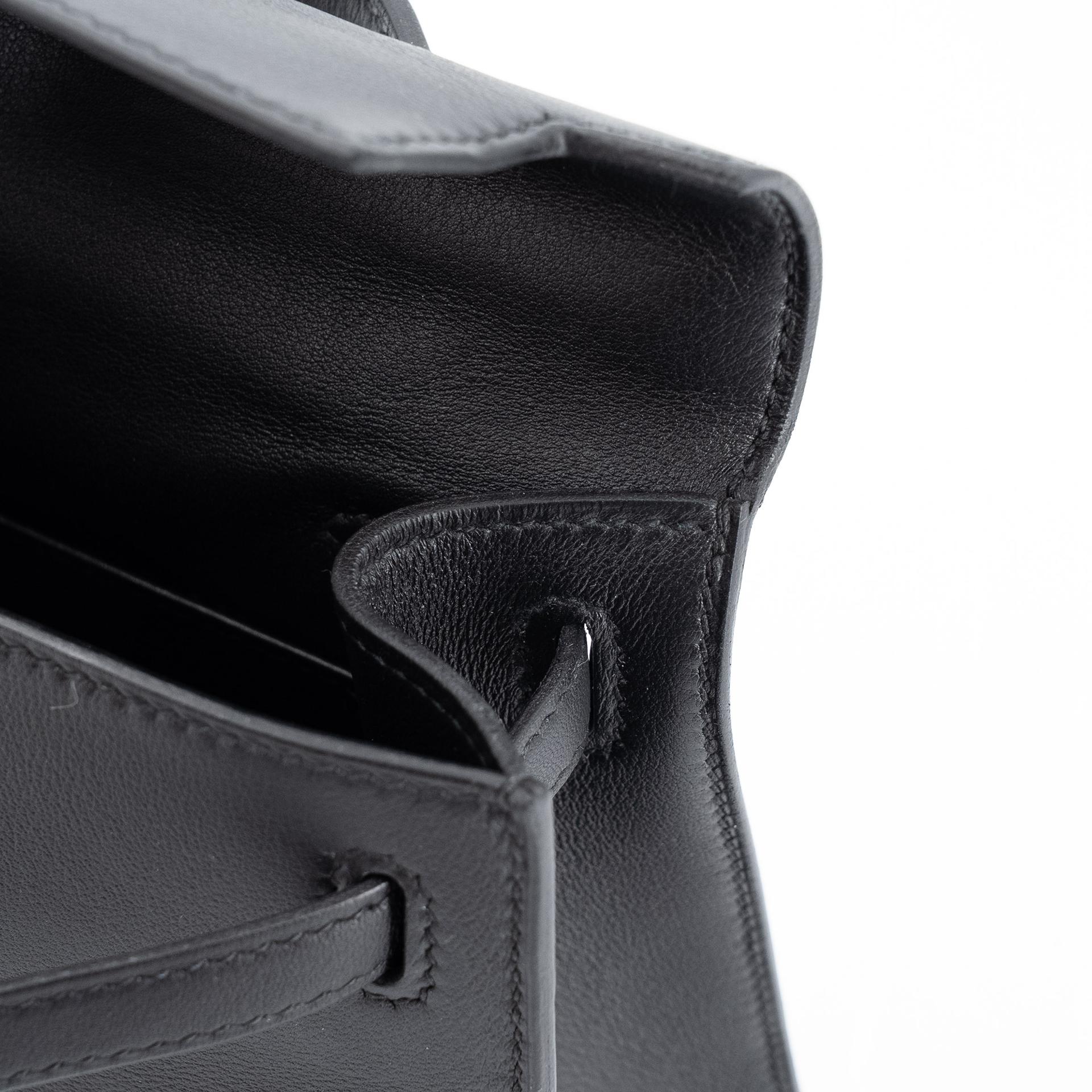 ランク A  HERMÈS エルメス  ポシェットケリー ブラック (89) スイフト ゴールド金具 C刻印 - 12