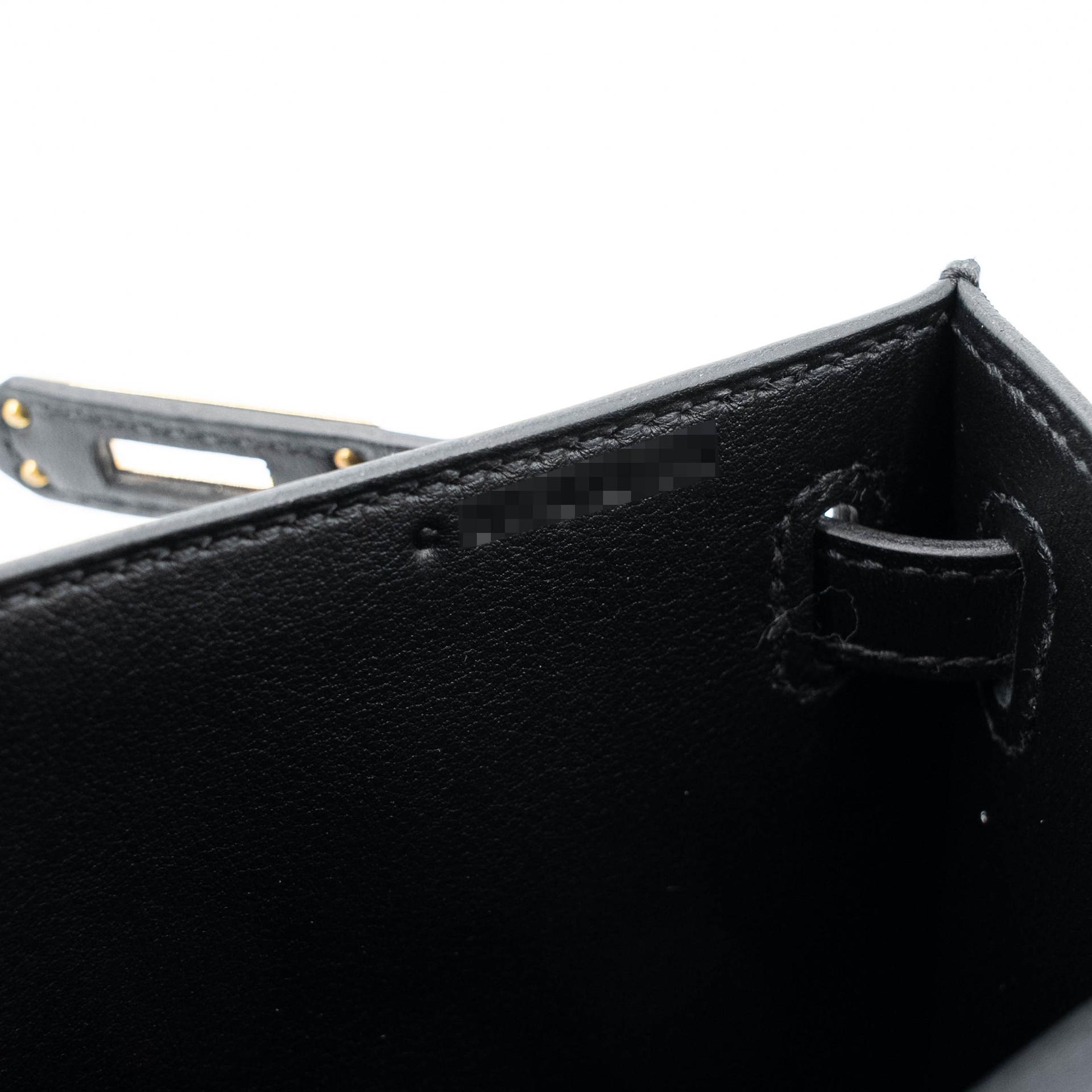 ランク A  HERMÈS エルメス  ポシェットケリー ブラック (89) スイフト ゴールド金具 C刻印 - 15