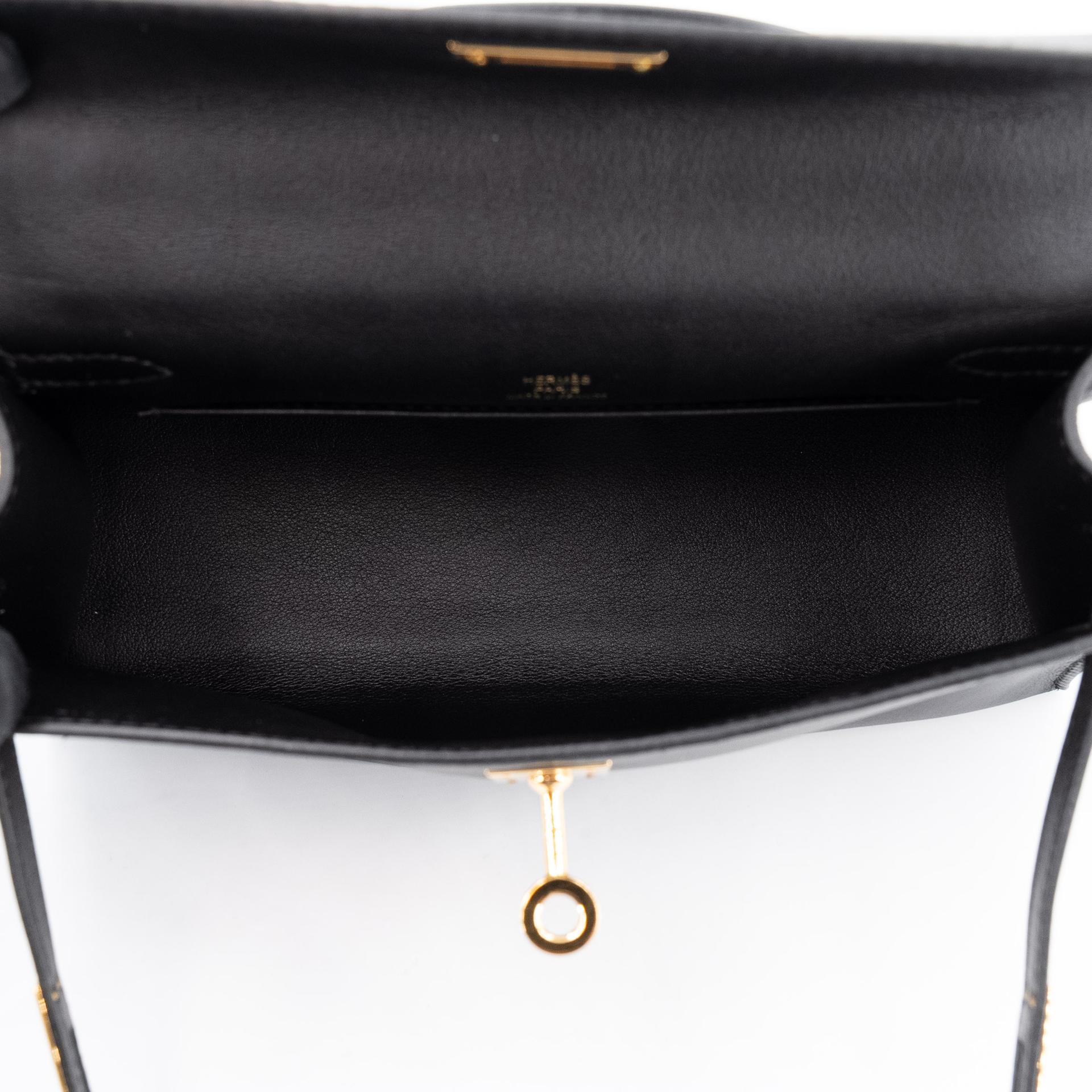 ランク A  HERMÈS エルメス  ポシェットケリー ブラック (89) スイフト ゴールド金具 C刻印 - 14