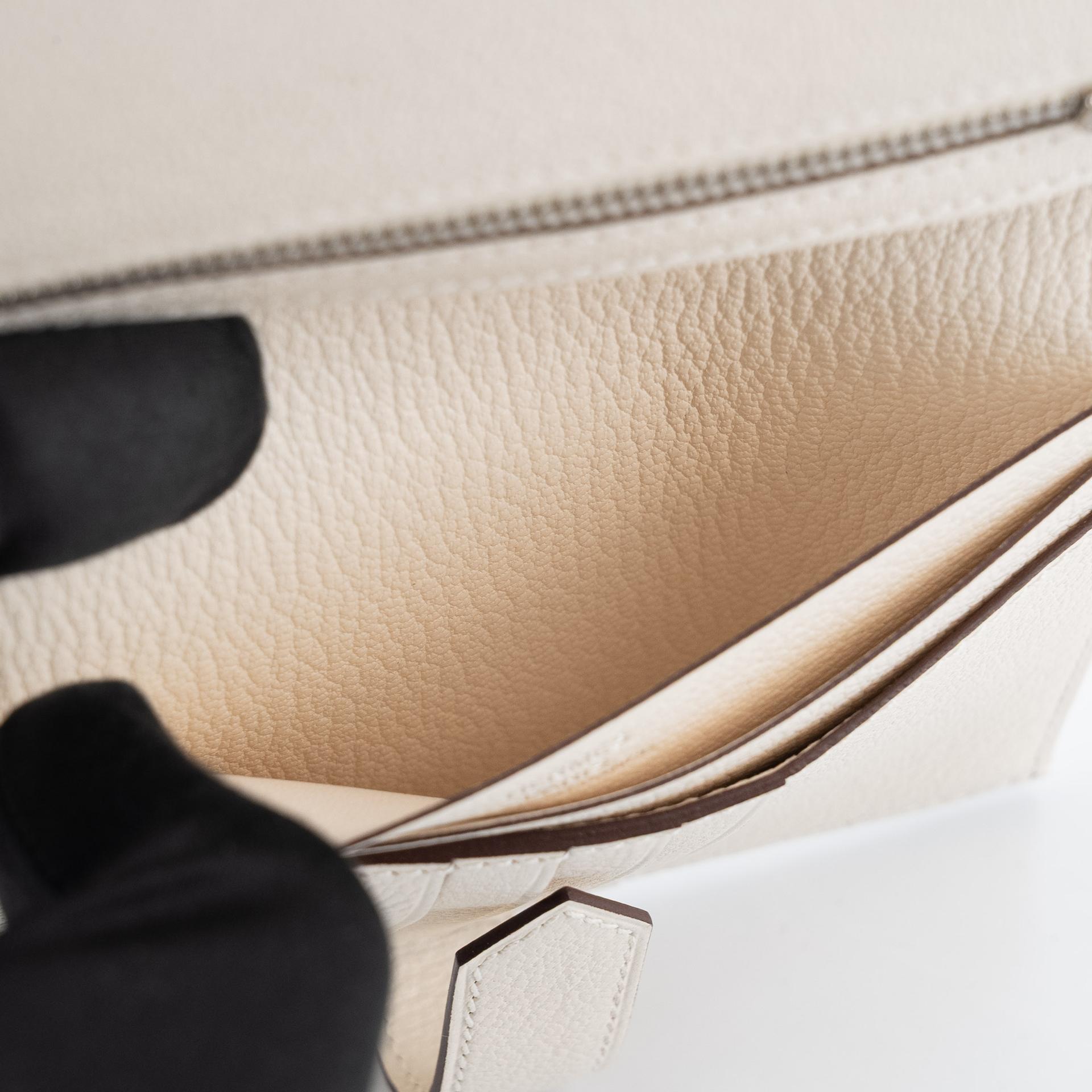 ランク N 新品 HERMÈS エルメス ベアンコンパクト クレ (10) シェーブル シルバー金具 Z刻印 - 16