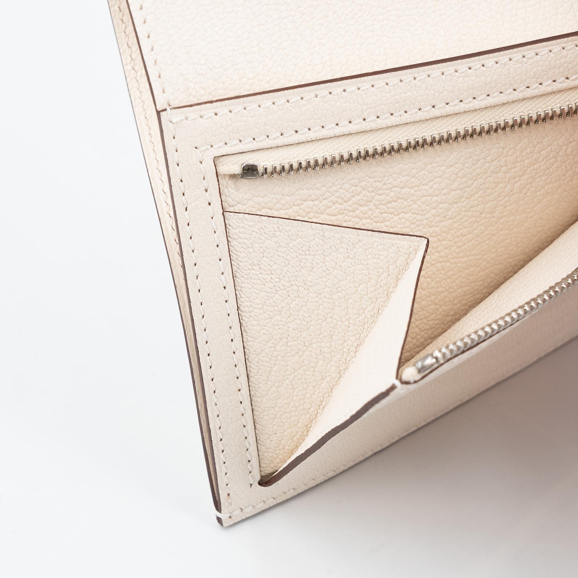 ランク N 新品 HERMÈS エルメス ベアンコンパクト クレ (10) シェーブル シルバー金具 Z刻印 - 12
