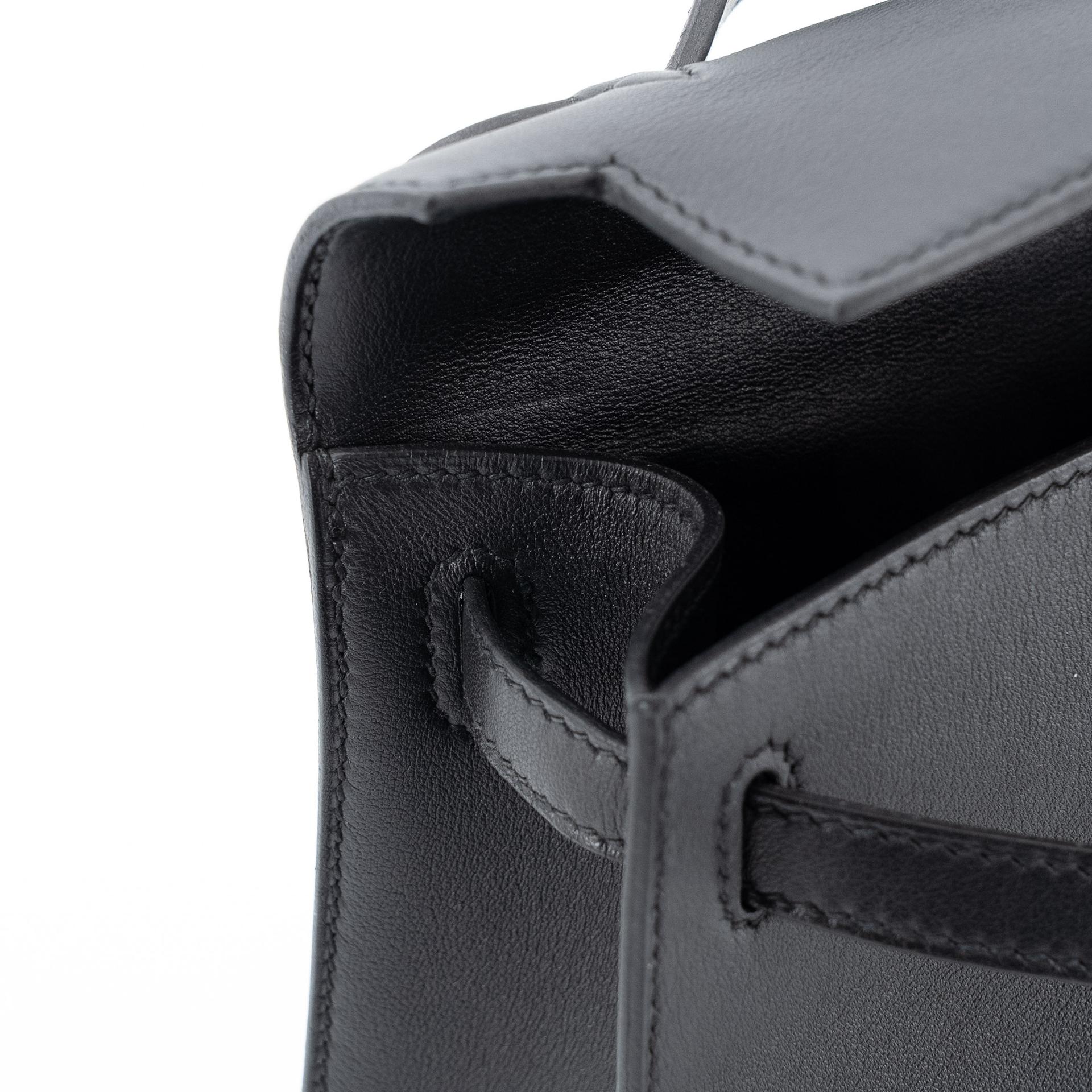 ランク A  HERMÈS エルメス  ポシェットケリー ブラック (89) スイフト ゴールド金具 C刻印 - 13