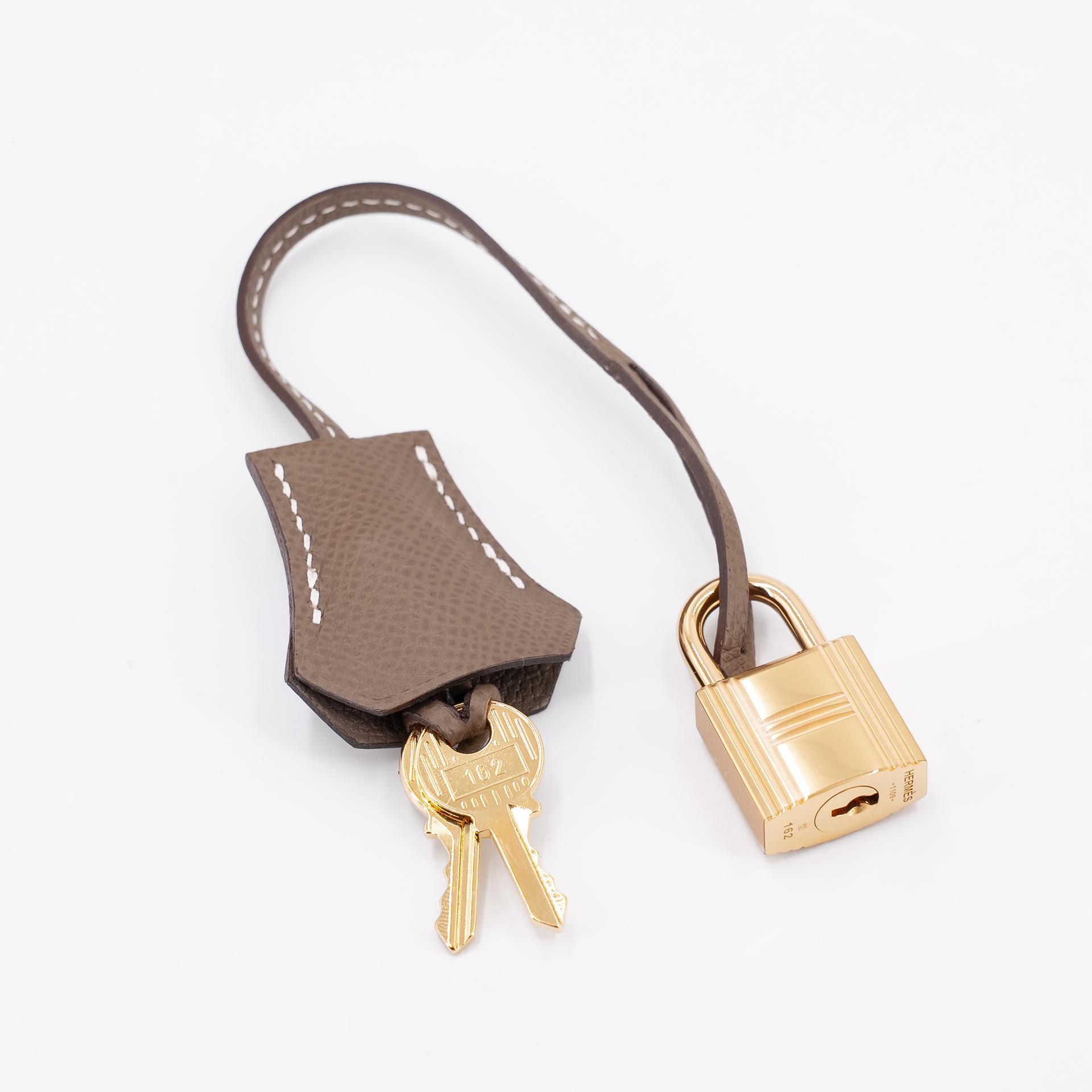 未使用保存品 HERMÈS 爱马仕 Kelly 28 外缝 18 大象灰 Etoupe Epsom牛皮 金扣 Y刻 2020年 - 15