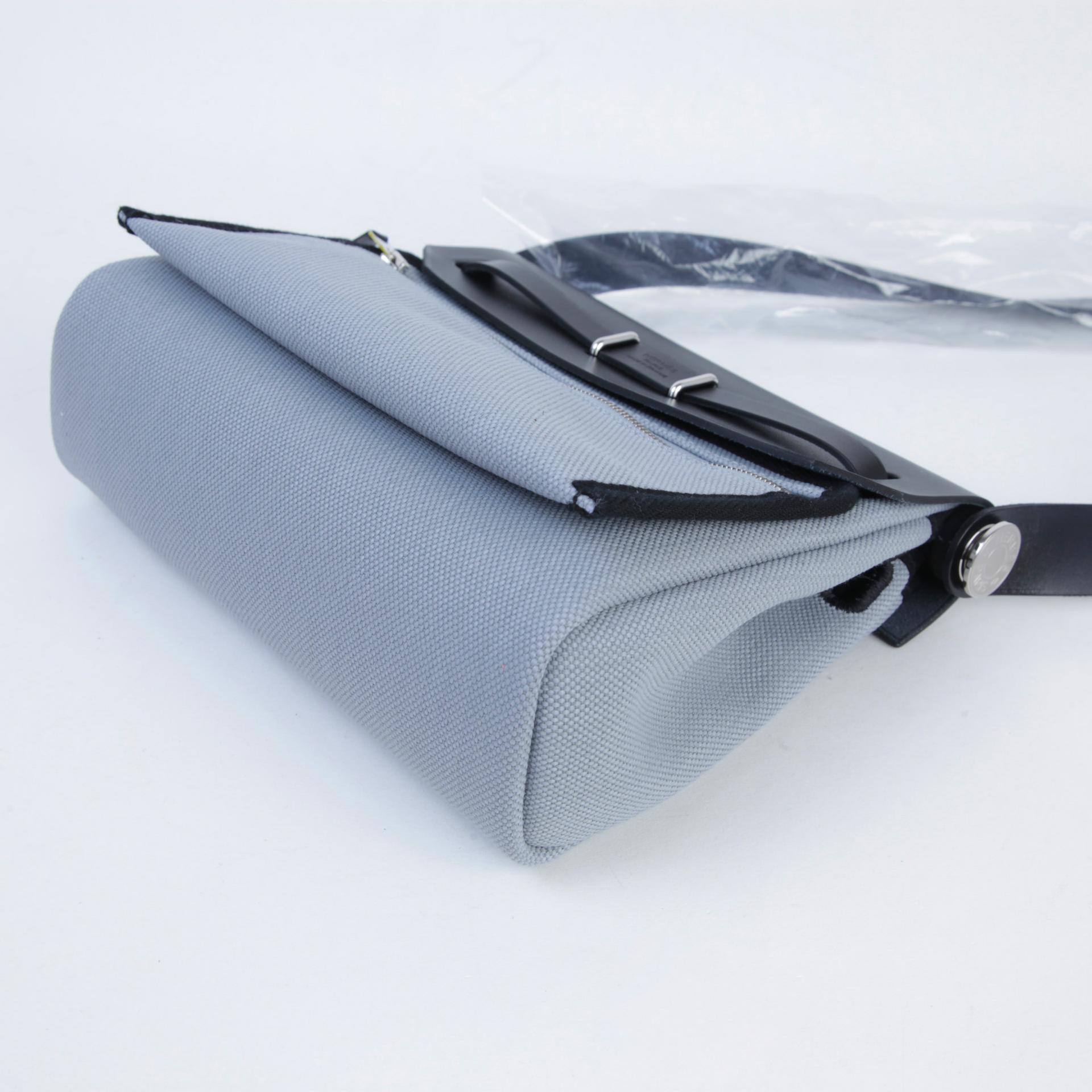 ランク N 新品  HERMÈS エルメス  エールバッグジップ ミニ 20 ブラック (89) グリパンタン (P0) ヴァッシュハンター キャンバス シルバー金具 K刻印 - 7