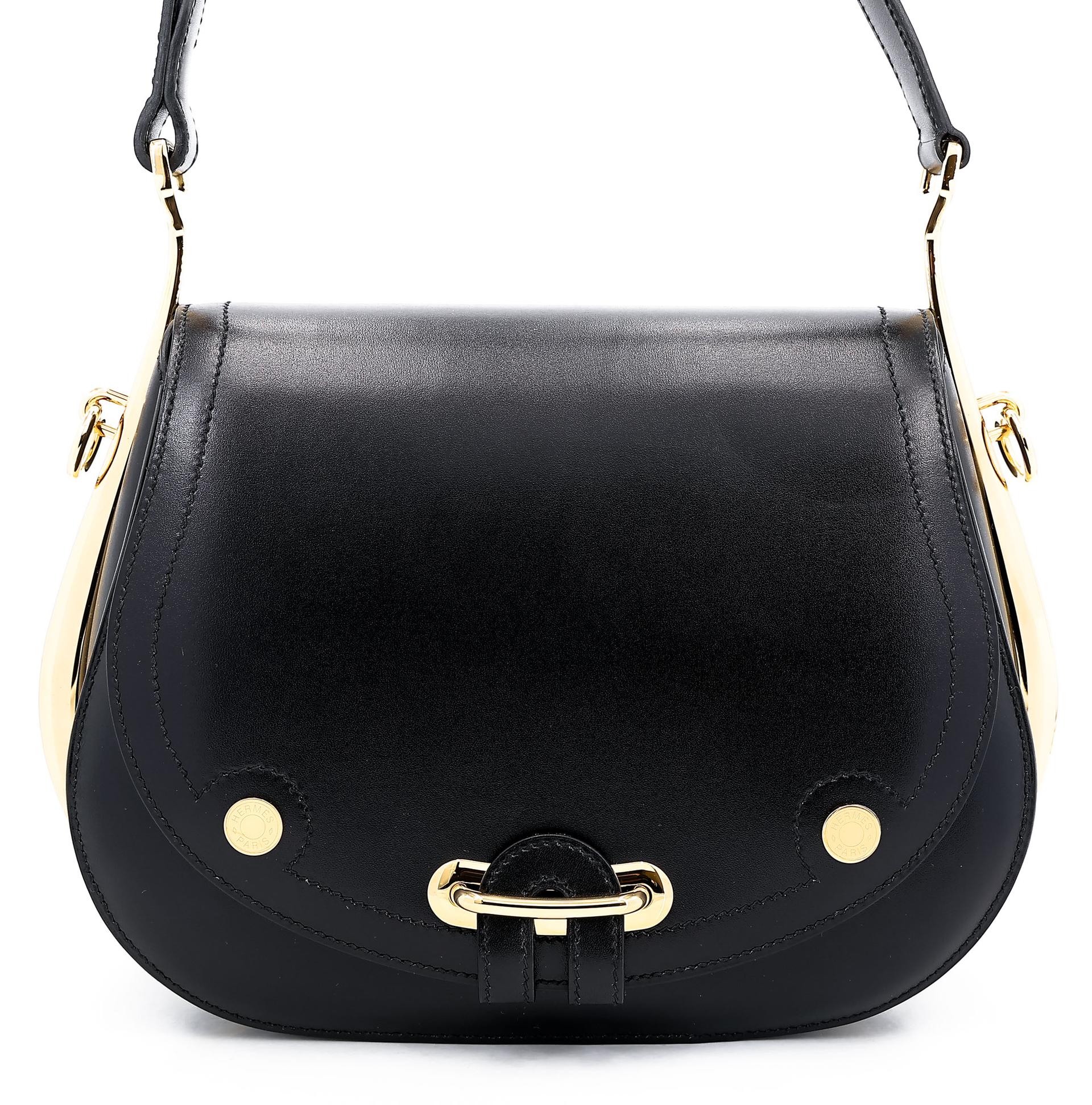 Excellent ( Rank SA ) HERMÈS Passe Guide Noir (89) Box-calf Gold hardware Square Q (2013) - 1