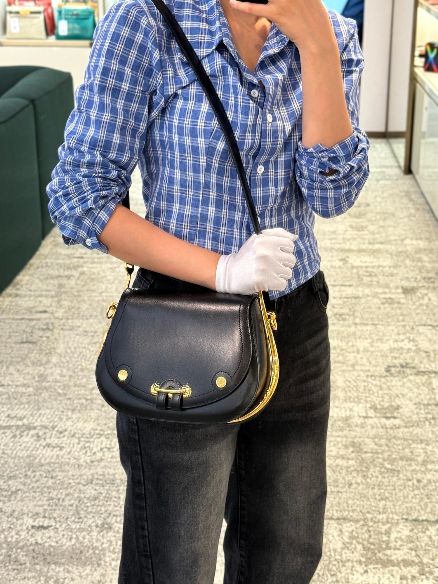 ランク SA HERMÈS エルメス パスパス 35 ブラック (89) ボックスカーフ ゴールド金具 □Q刻印 - 3