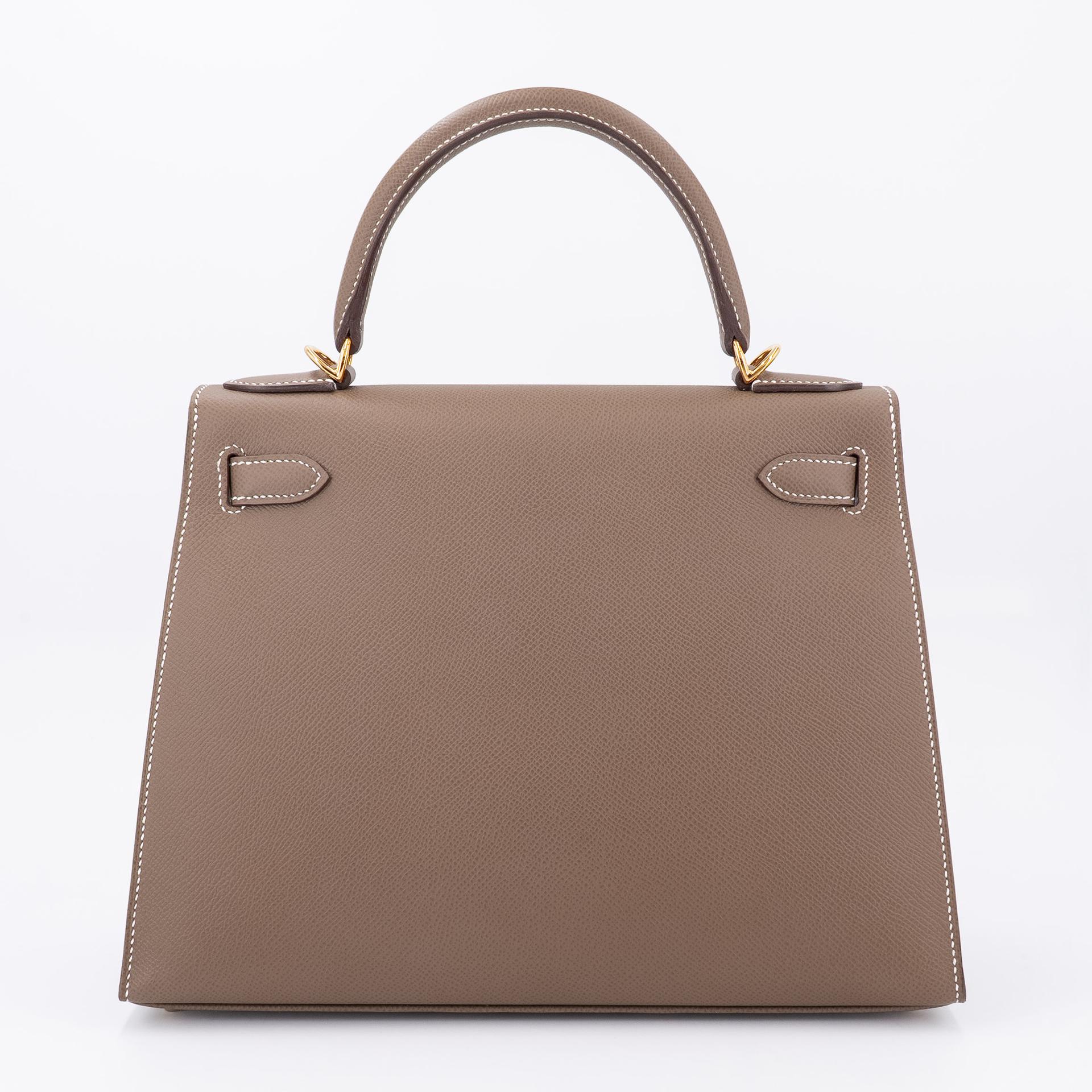 未使用保存品 HERMÈS 爱马仕 Kelly 28 外缝 18 大象灰 Etoupe Epsom牛皮 金扣 Y刻 2020年 - 2
