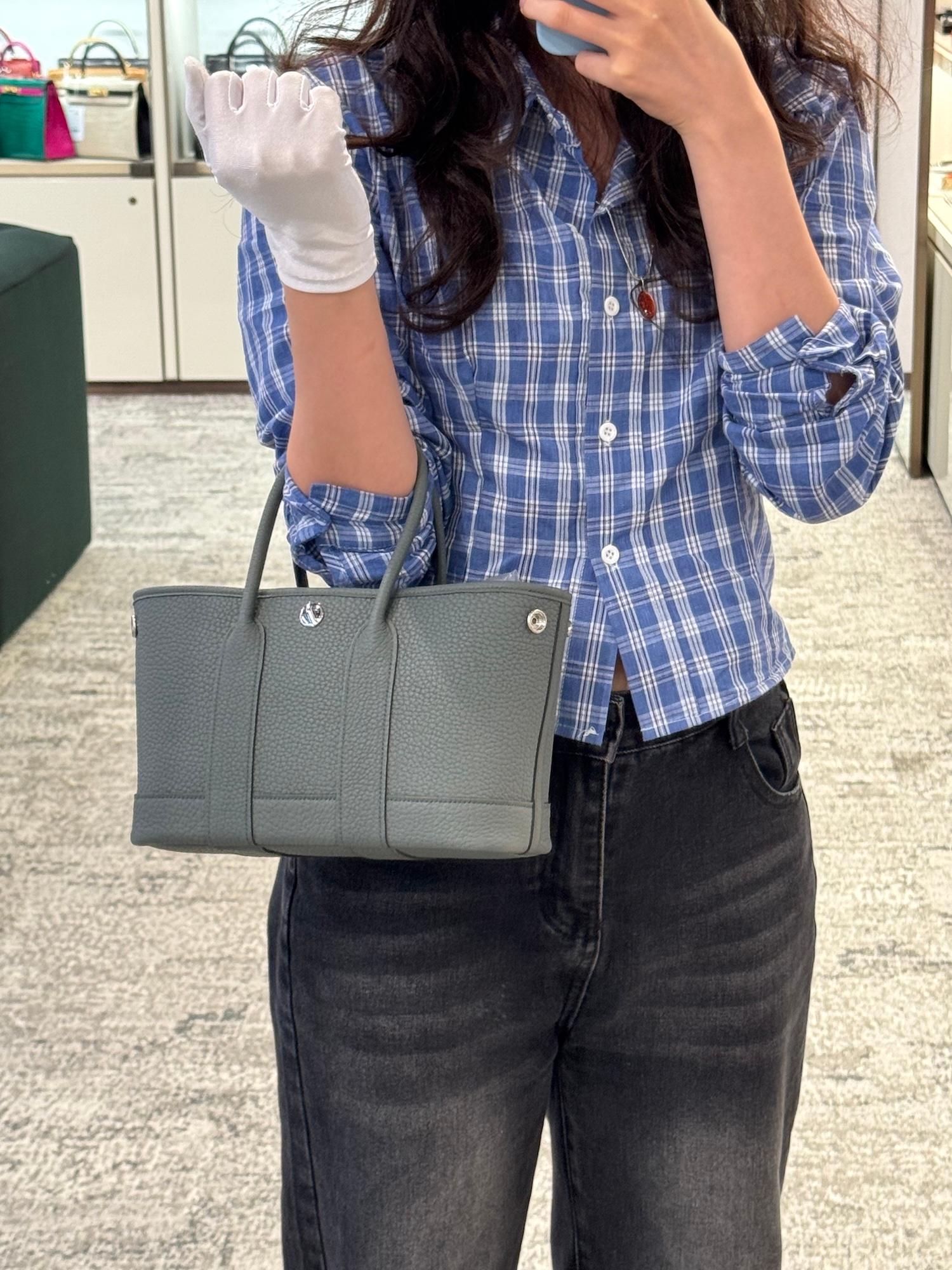 ランク N 新品 HERMÈS エルメス ネオガーデンパーティ ヴェール アマンド (63) ネゴンダ シルバー金具 K刻印 - 3