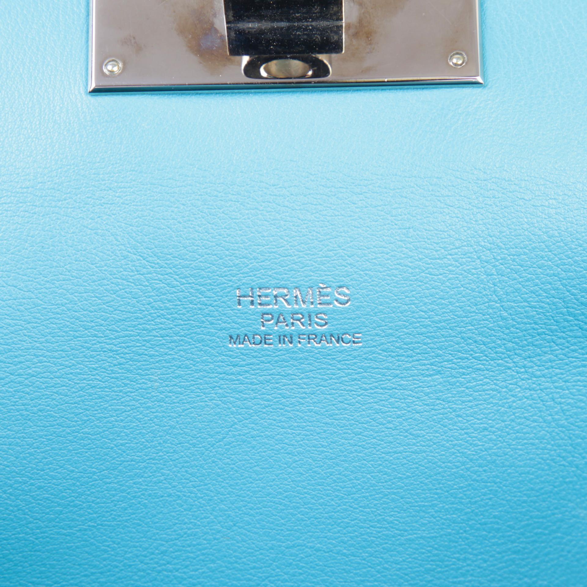 Very Good ( Rank A)  HERMÈS  Toolbox 26 Bleu du Nord (P3) Swift Palladium hardware Square R (2014) - 11