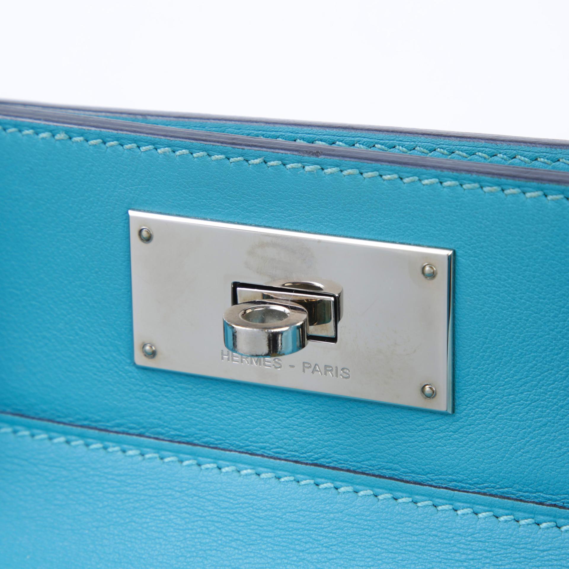 Very Good ( Rank A)  HERMÈS  Toolbox 26 Bleu du Nord (P3) Swift Palladium hardware Square R (2014) - 10