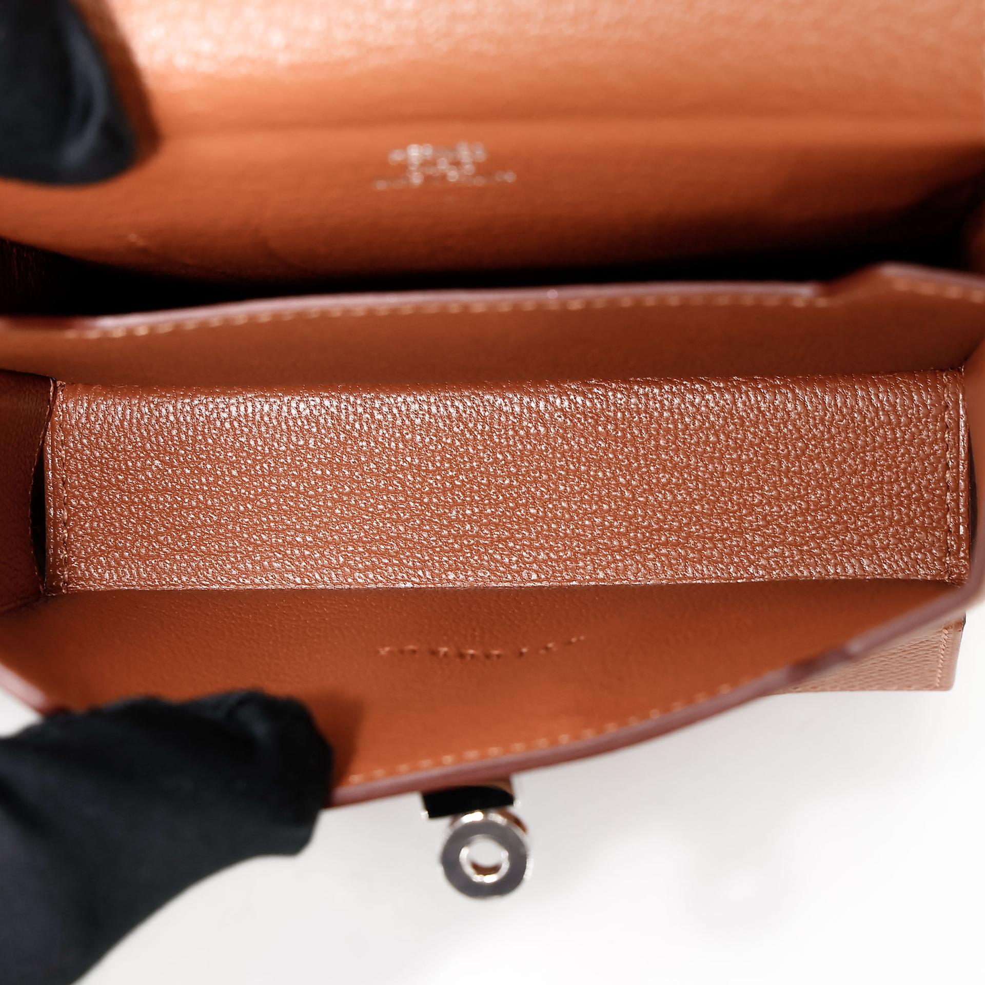 Brand New ( Rank N )  HERMÈS  Kelly Multipocket To Go Pouch Gold (37) Epsom Palladium hardware W (2024) - 29